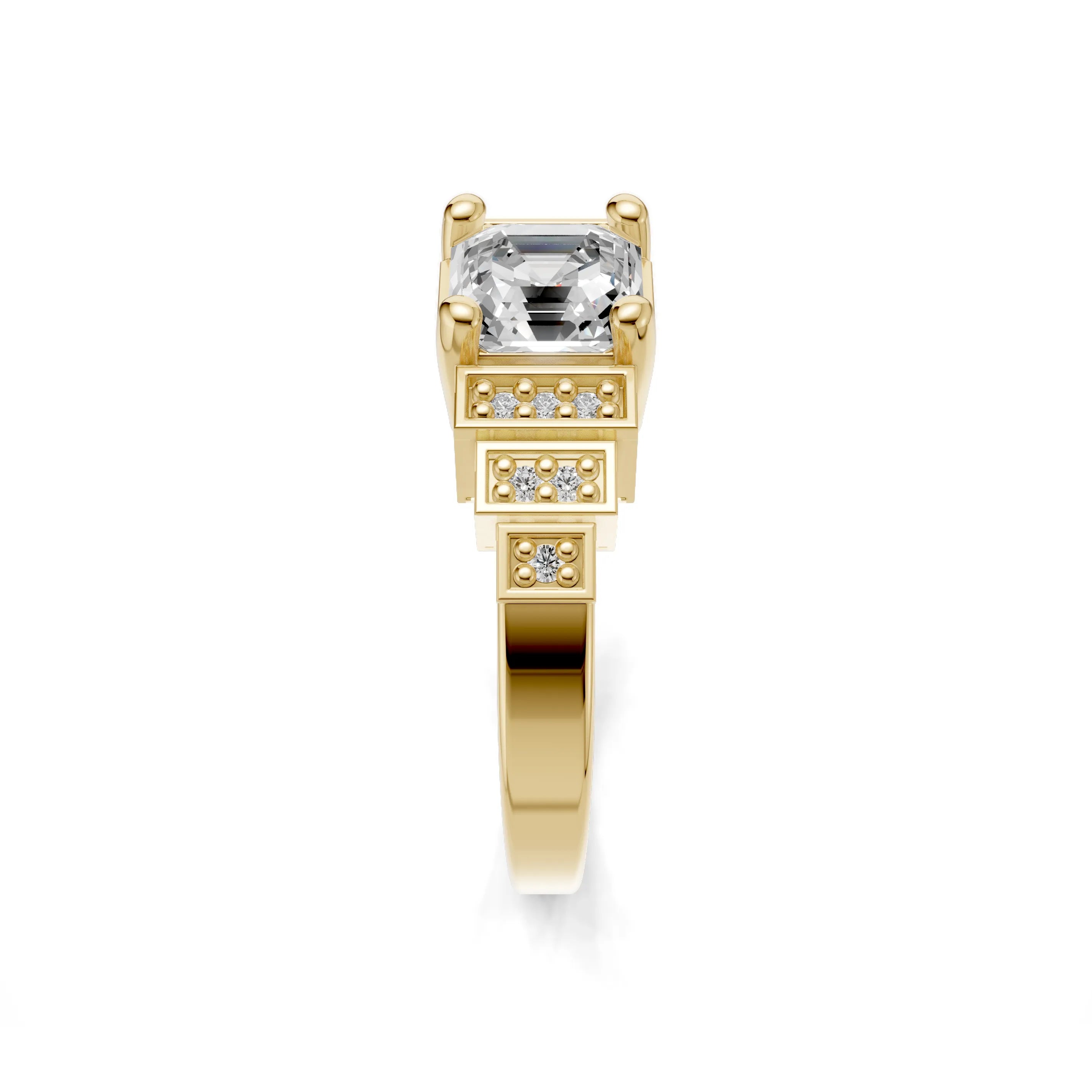 Pargold Solid Gold Regal Radiance Ring -Gold_Diamond_Diamond_Static_Gold