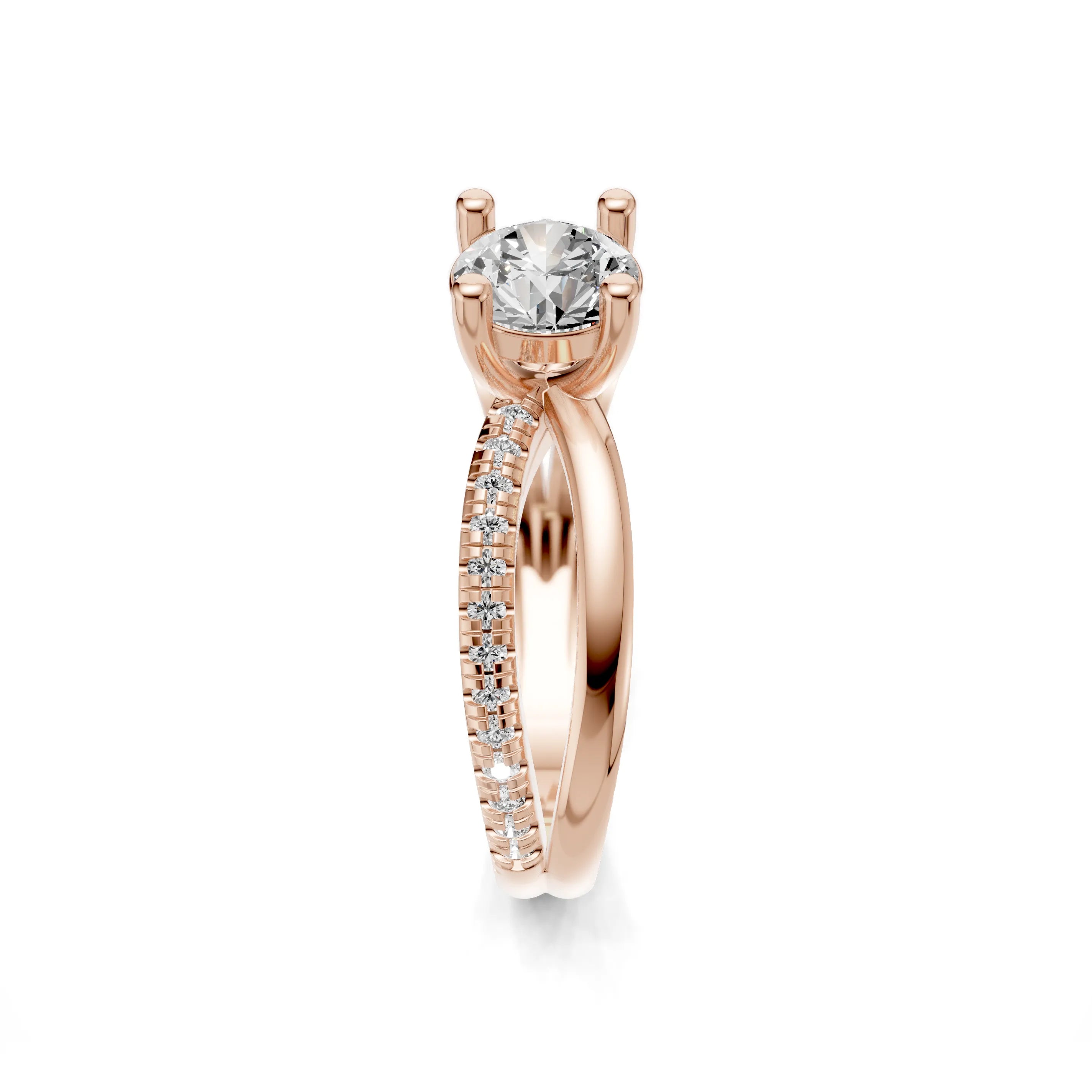 Pargold Solid Gold Golden Eclat Solitaire Ring -Rose_Diamond_Diamond_Static_Rose