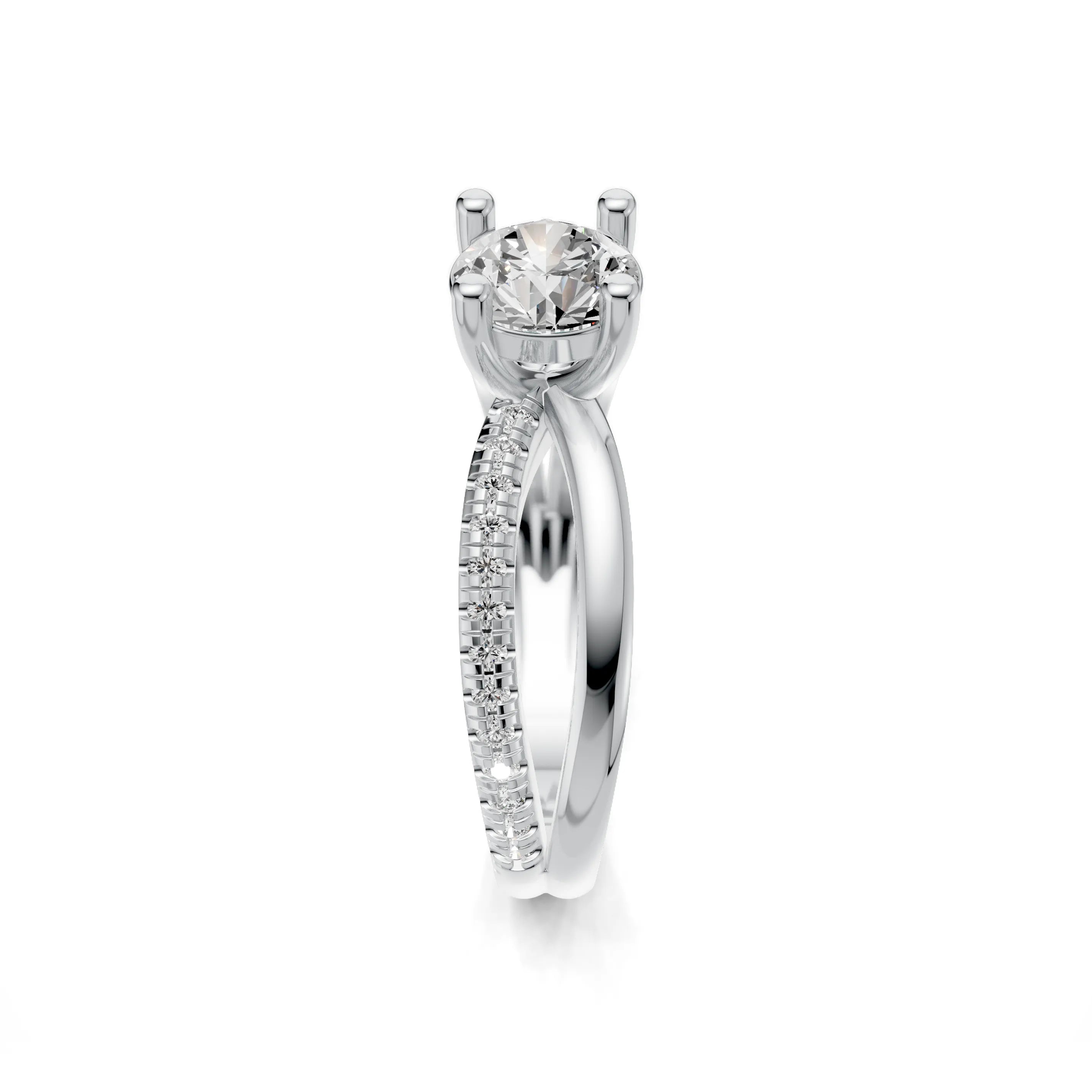 Pargold Solid Gold Golden Eclat Solitaire Ring -Silver_Diamond_Diamond_Static_Silver