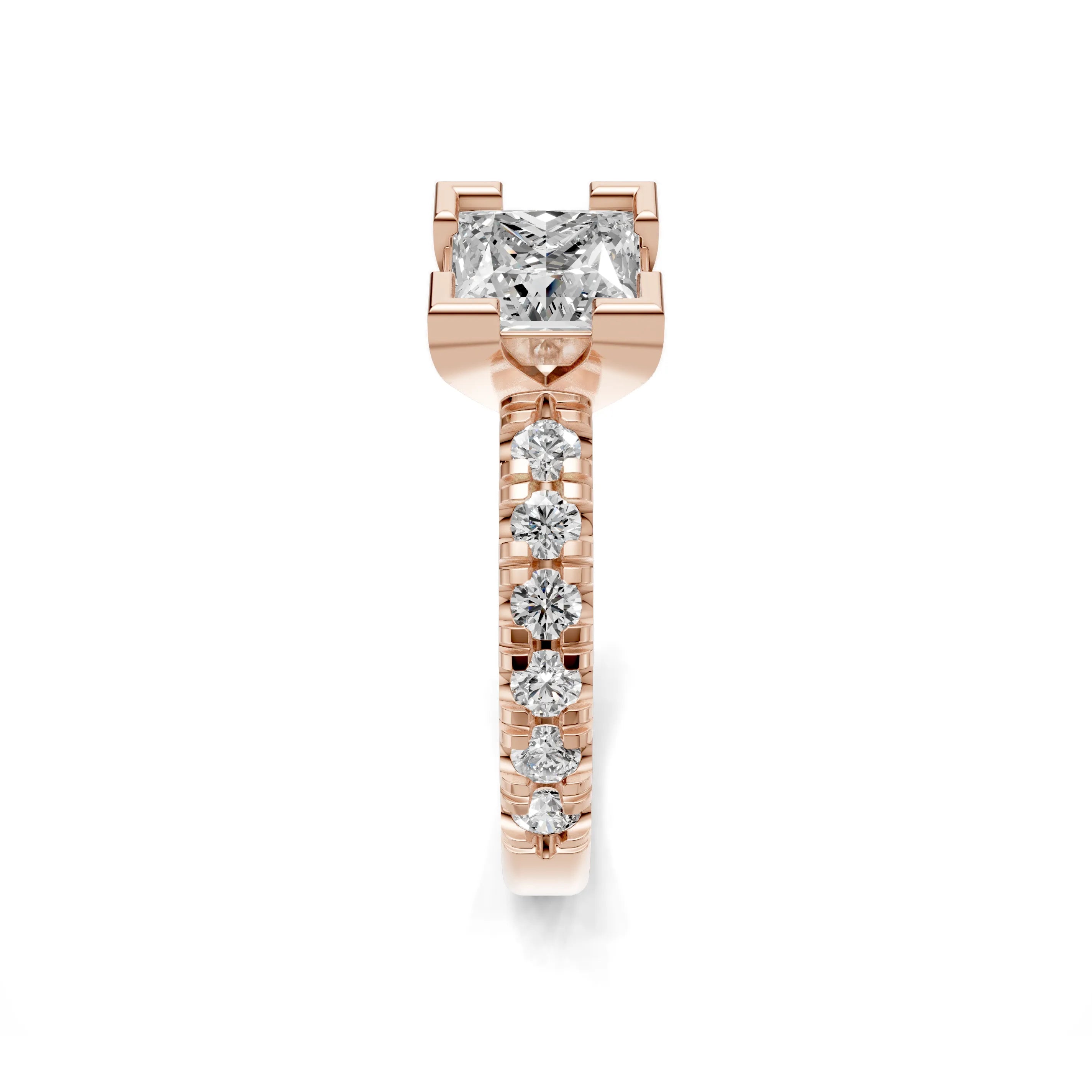 Pargold Solid Gold Square Pave Elegance Ring -Rose_Diamond_Diamond_Static_Rose