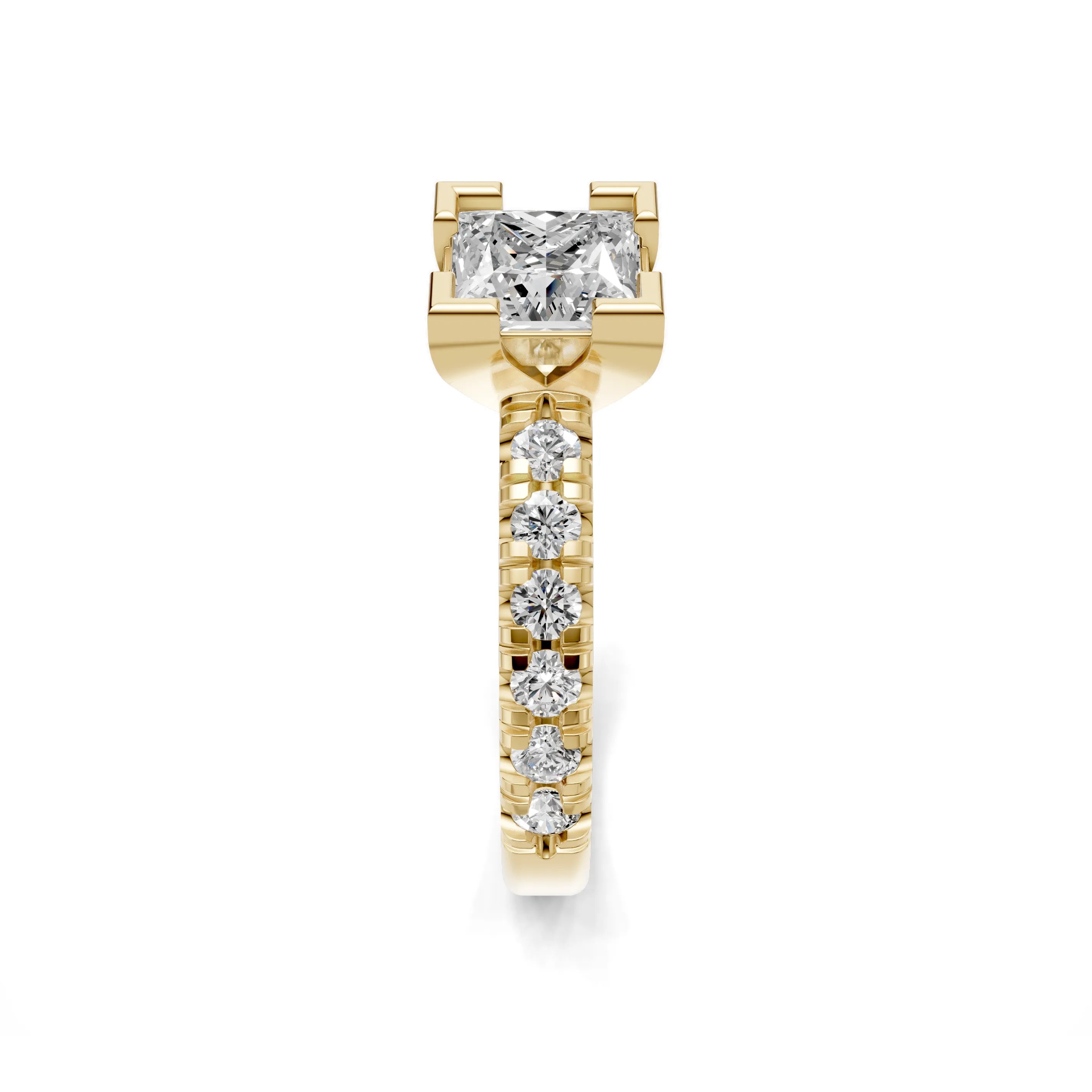 Pargold Solid Gold Square Pav√© Elegance Ring -Gold_Diamond_Diamond_Static_Gold