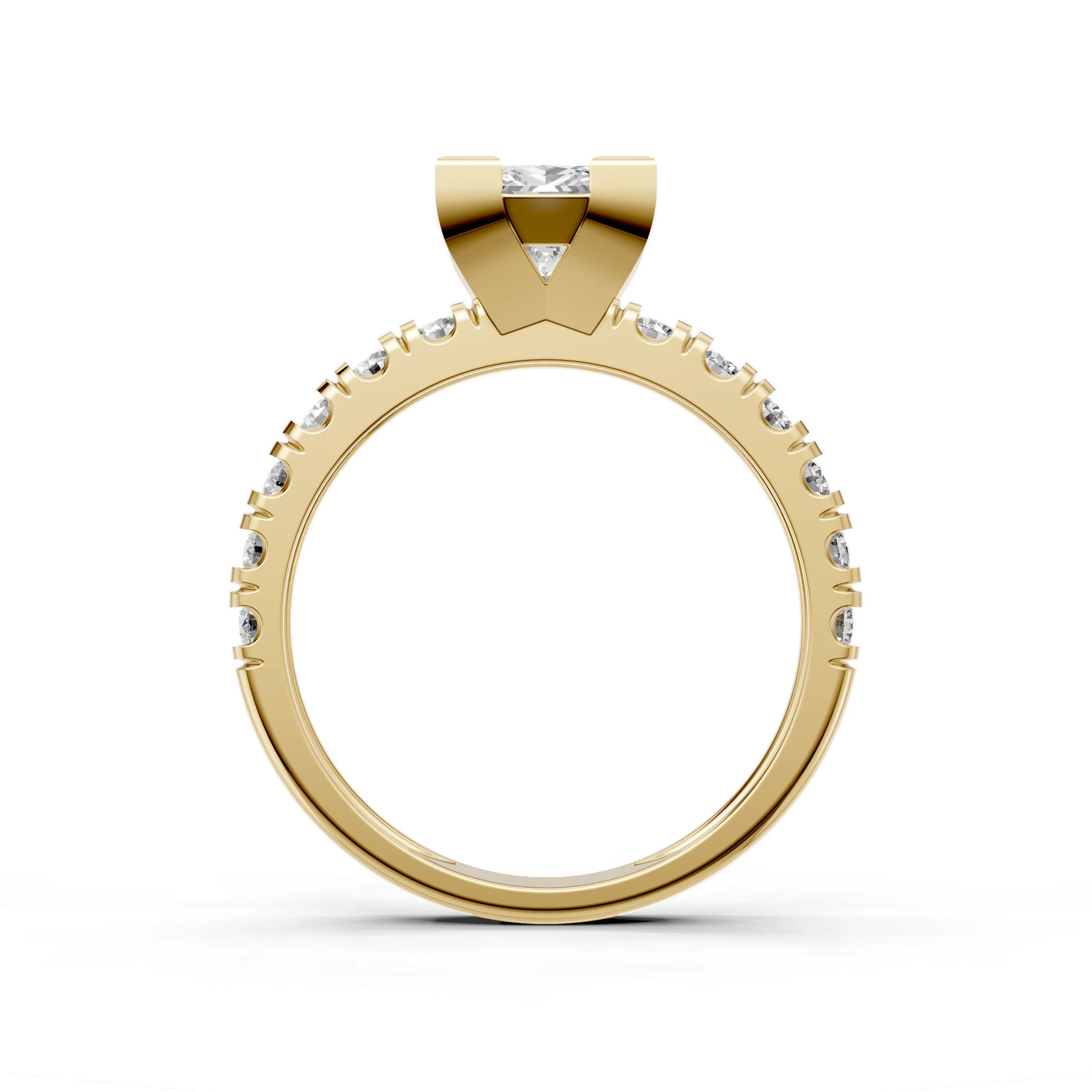 Pargold Solid Gold Square Pav√© Elegance Ring -Gold_Diamond_Diamond_Static_Gold