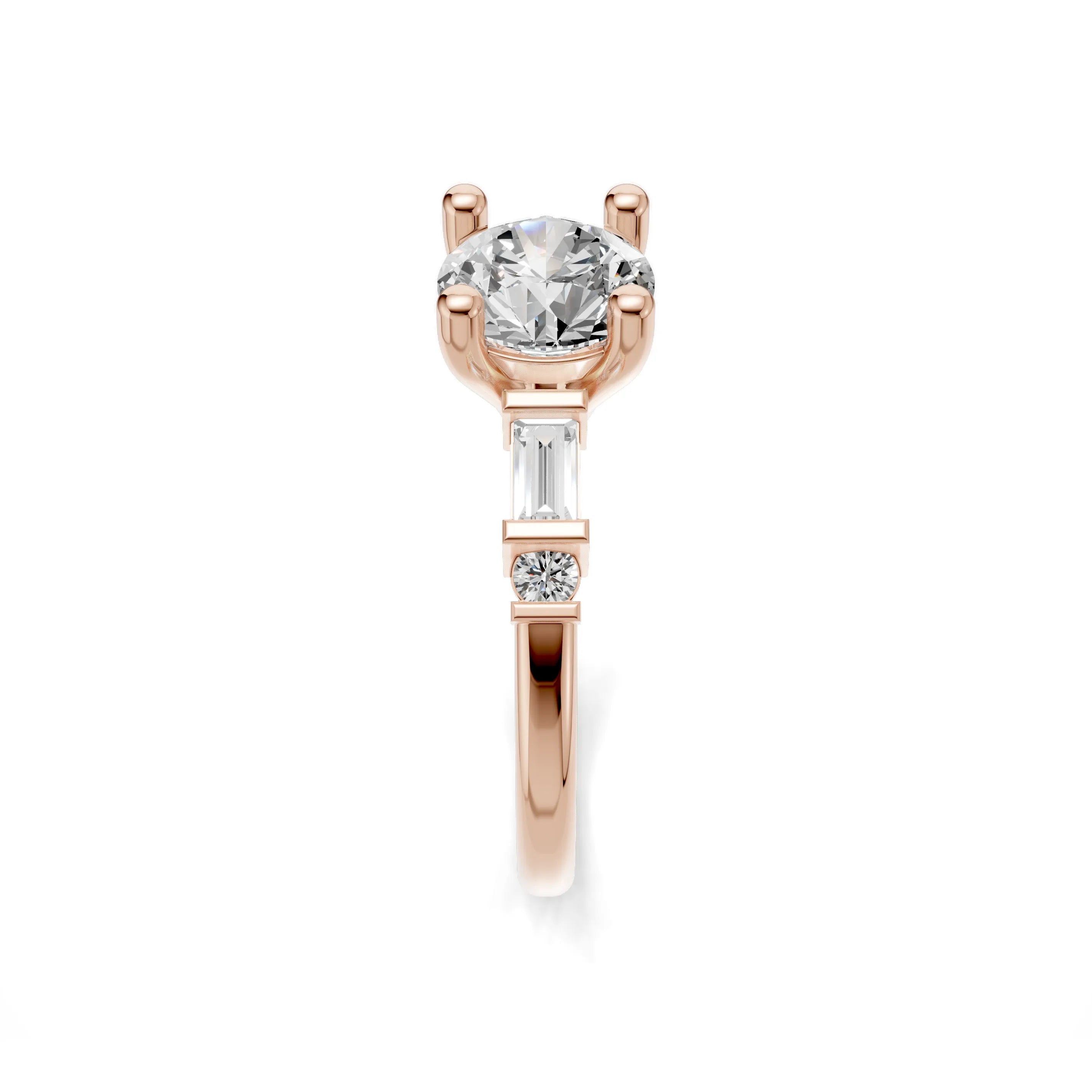 Pargold Solid Gold Solstice Baguette Brilliance Ring -Rose_Diamond_Diamond_Static_Rose