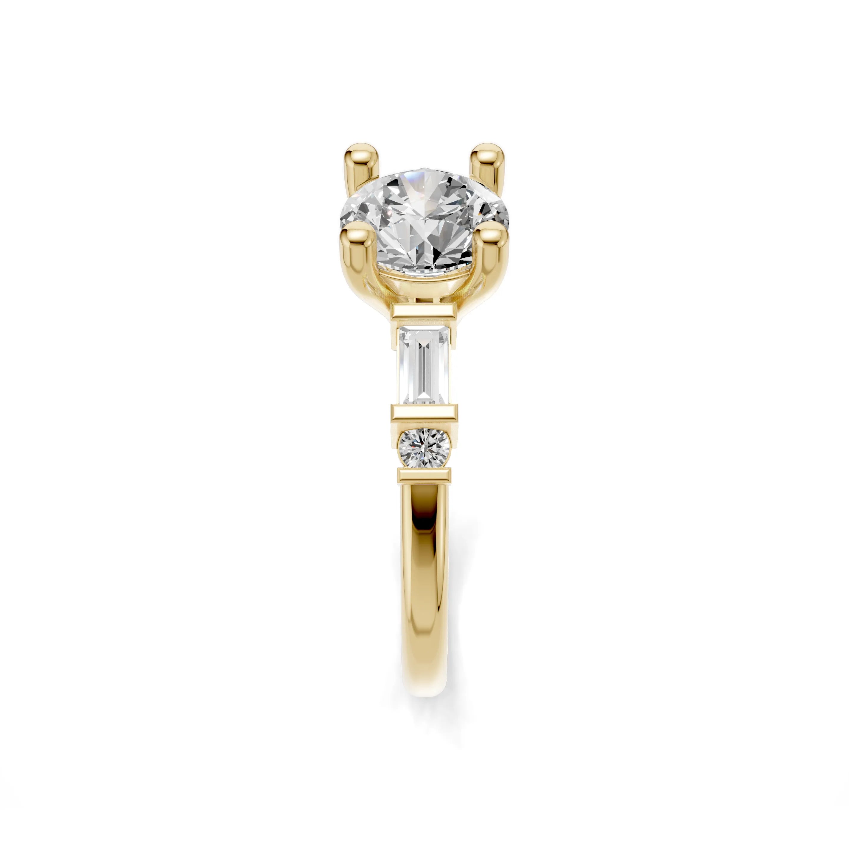 Pargold Solid Gold Solstice Baguette Brilliance Ring -Gold_Diamond_Diamond_Static_Gold