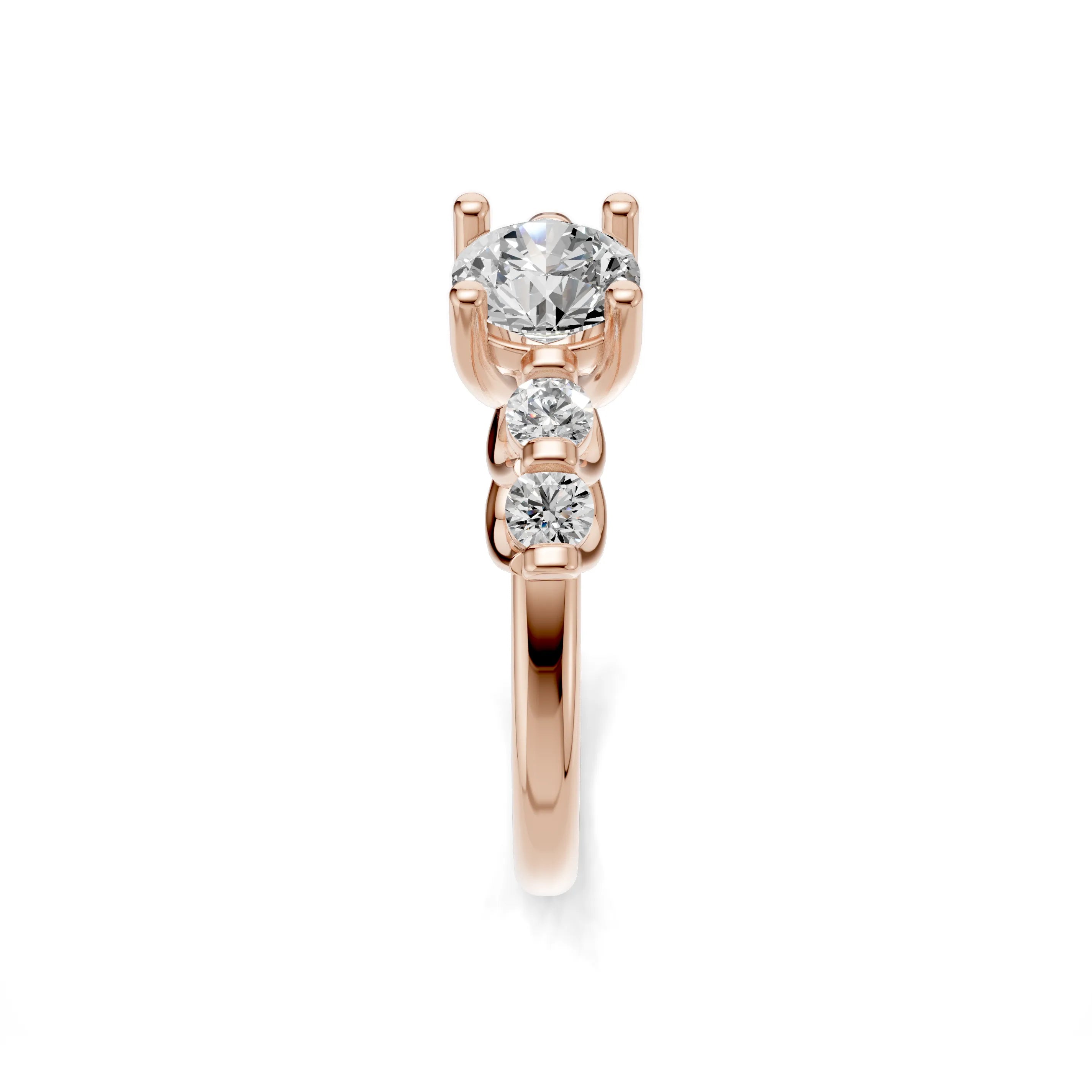 Pargold Solid Gold Lumina Crest Gemstone Ring -Rose_Diamond_Diamond_Static_Rose