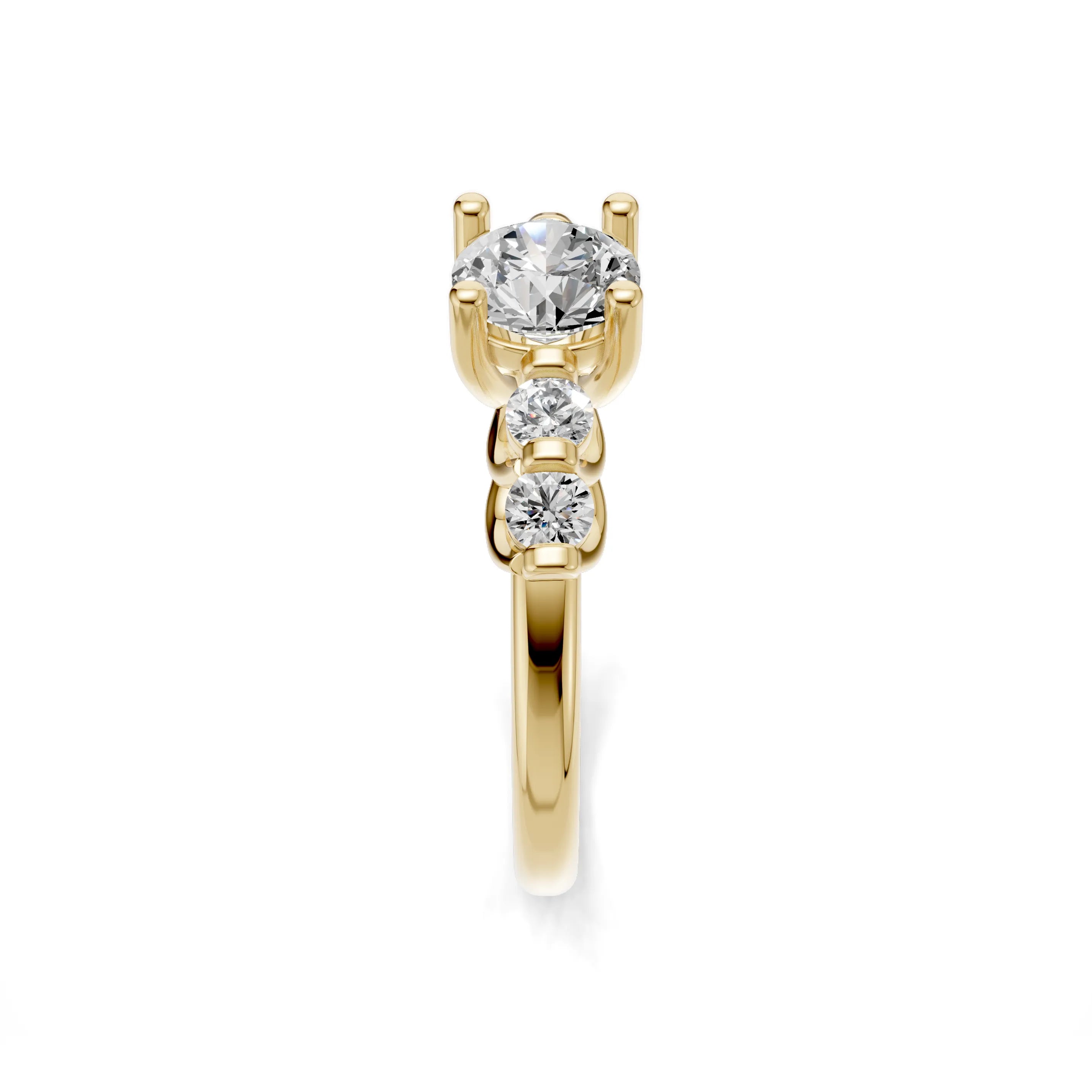 Pargold Solid Gold Lumina Crest Gemstone Ring -Gold_Diamond_Diamond_Static_Gold