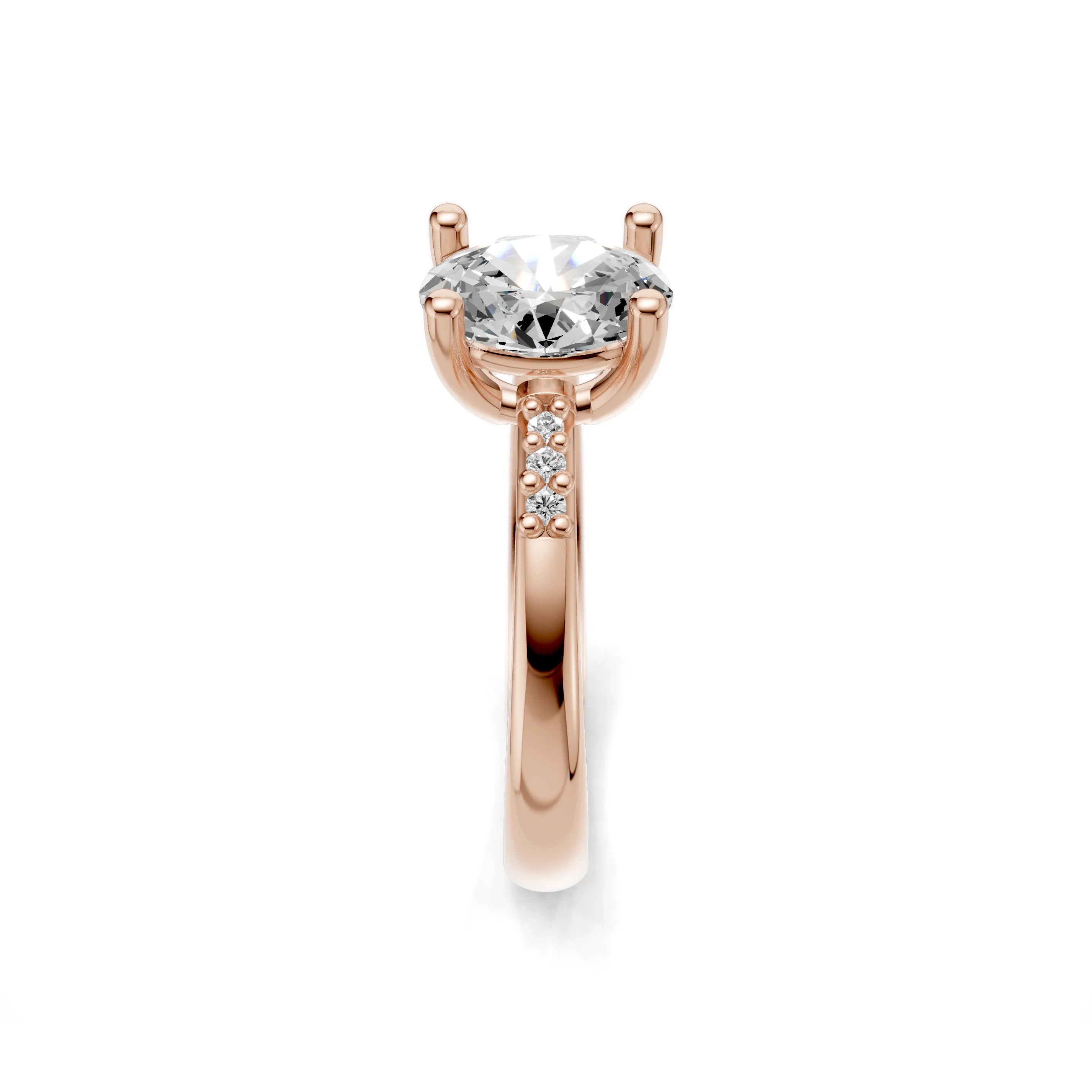 Pargold Solid Gold Aurelia Sparkle Halo Gemstone Ring -Rose_Diamond_Diamond_Static_Rose