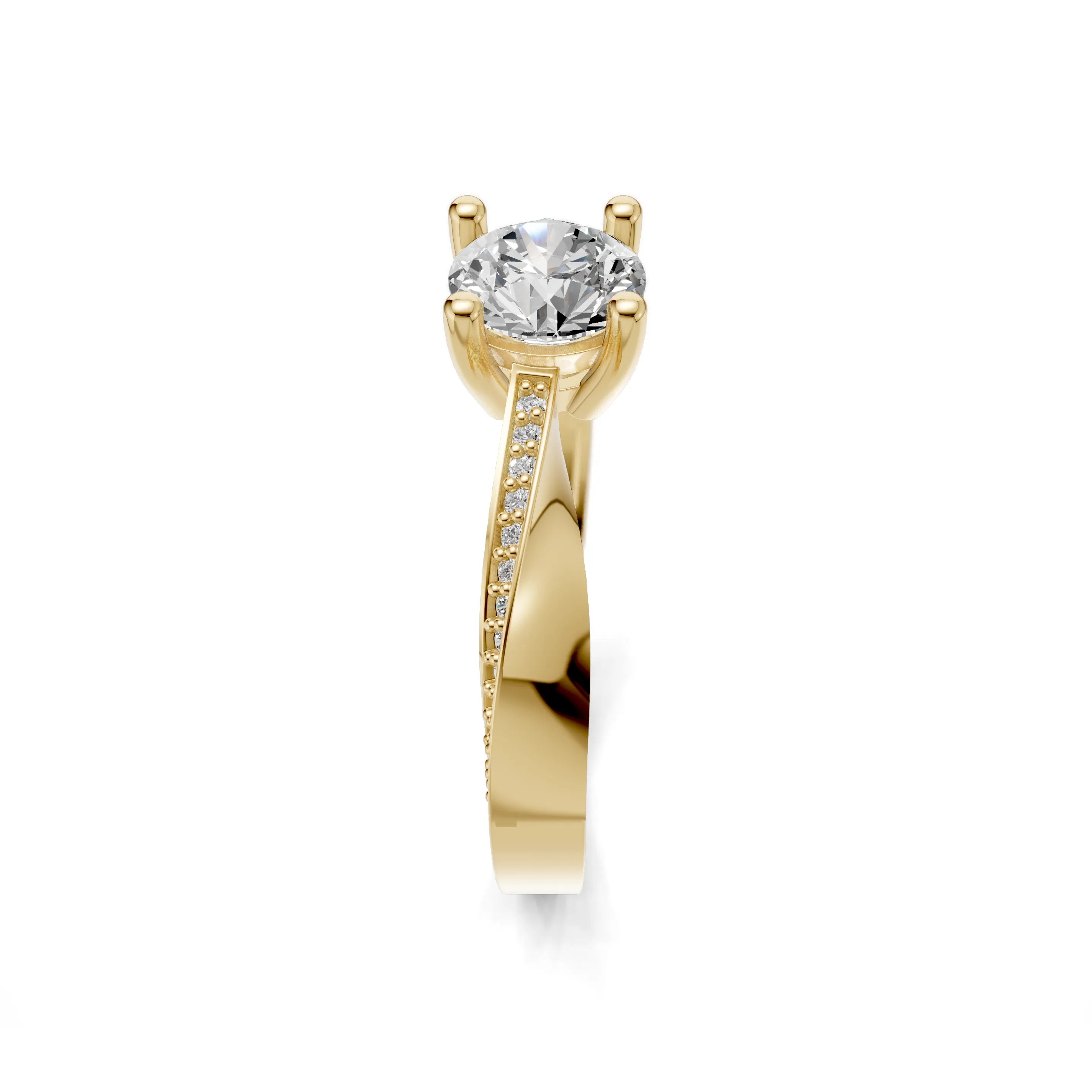 Pargold Solid Gold Lumina Pav√© Accent Gemstone Ring -Gold_Diamond_Diamond_Static_Gold