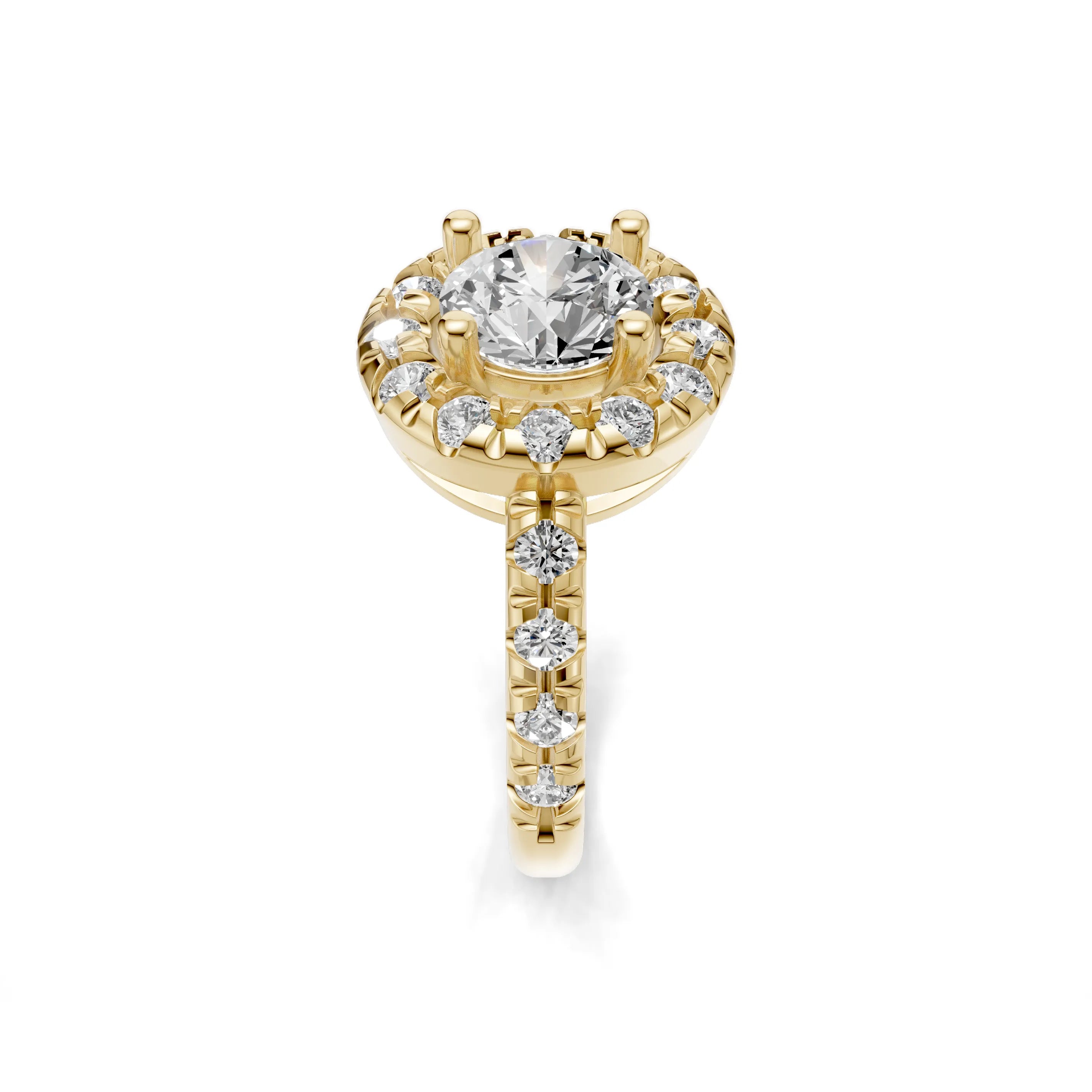 Pargold Solid Gold Celestial Coronet Gemstone Ring -Gold_Diamond_Diamond_Static_Gold