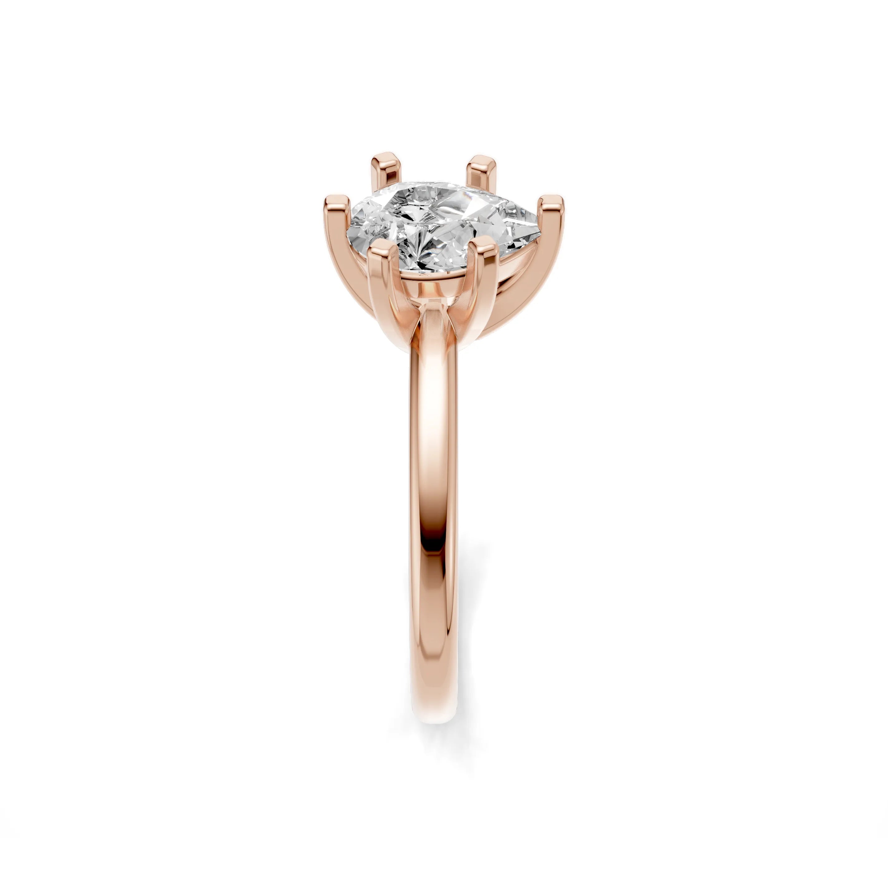 Pargold Solid Gold Elegant Vintage Solitaire Ring -Rose_Diamond_Static_Rose