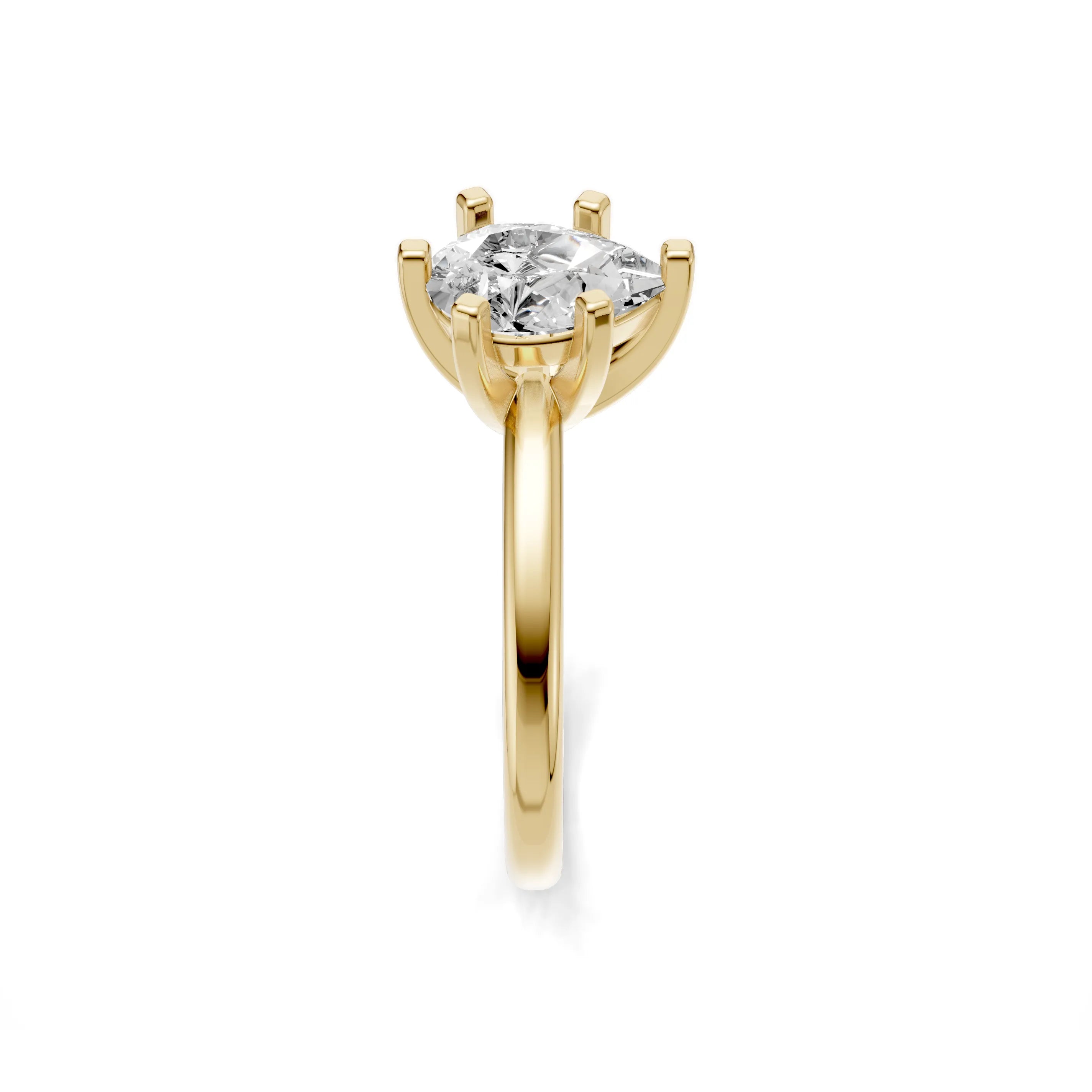 Pargold Solid Gold Elegant Vintage Solitaire Ring -Gold_Diamond_Static_Gold