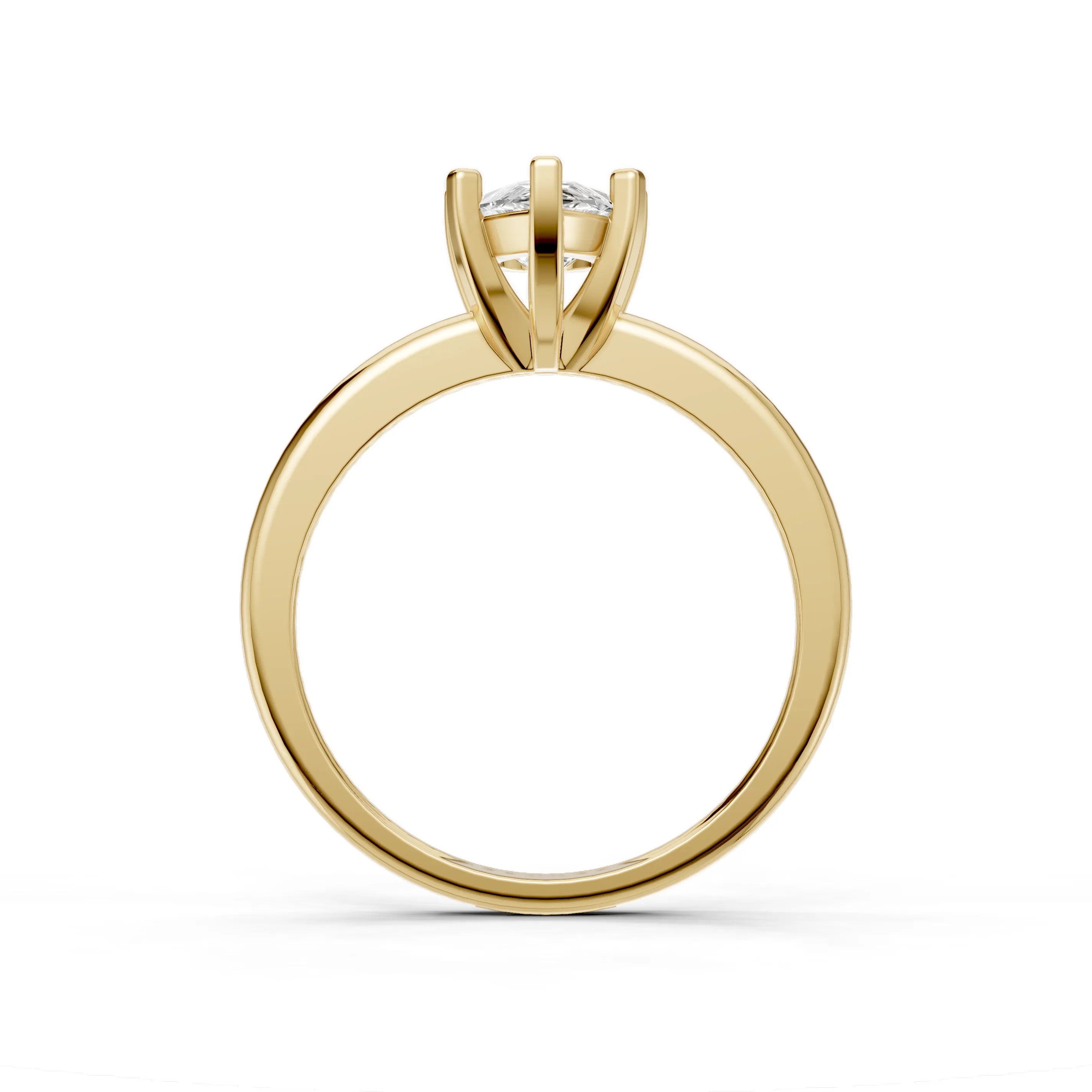 Pargold Solid Gold Elegant Vintage Solitaire Ring -Gold_Diamond_Static_Gold