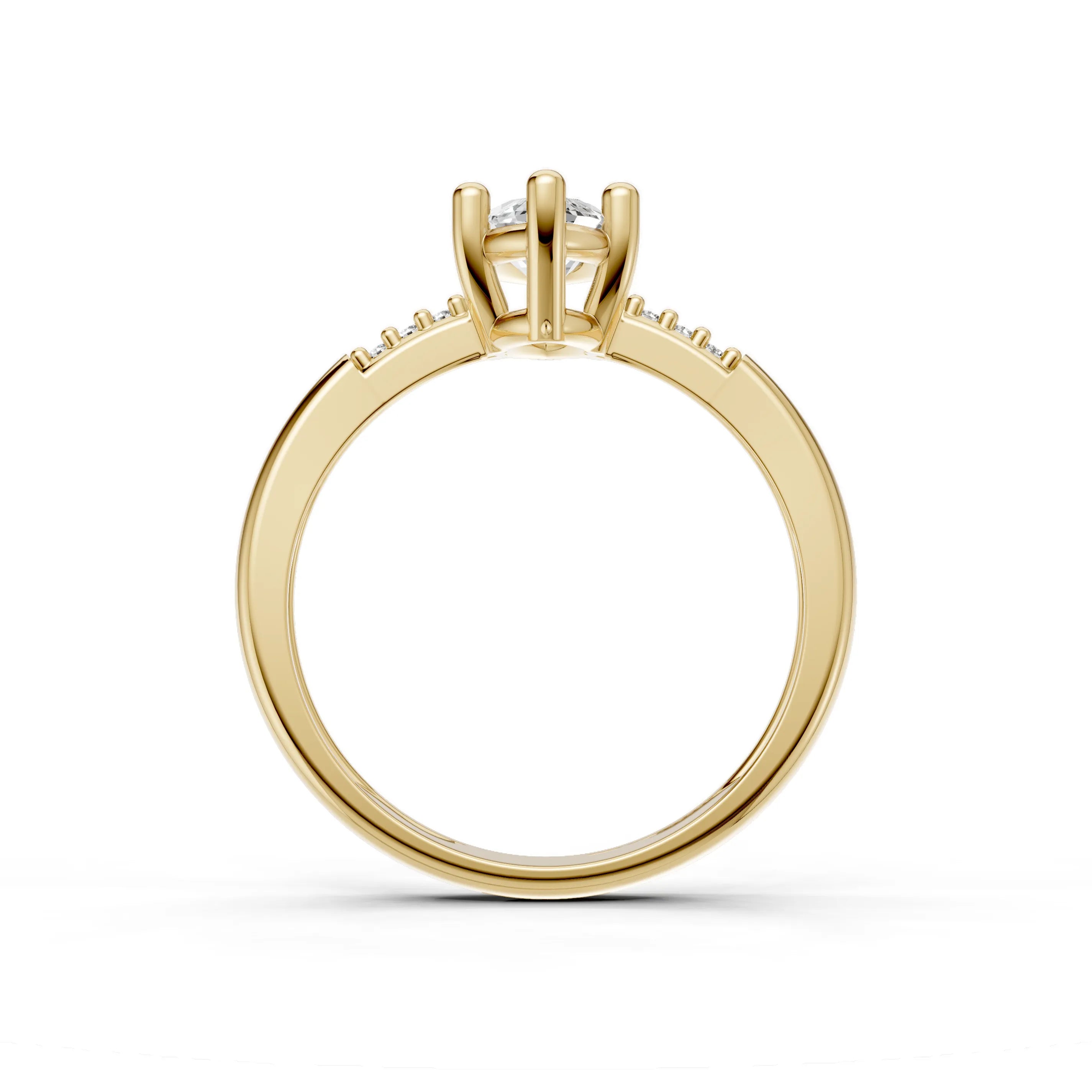 Pargold Solid Gold Marquise Majesty Gemstone Ring -Gold_Diamond_Diamond_Static_Gold