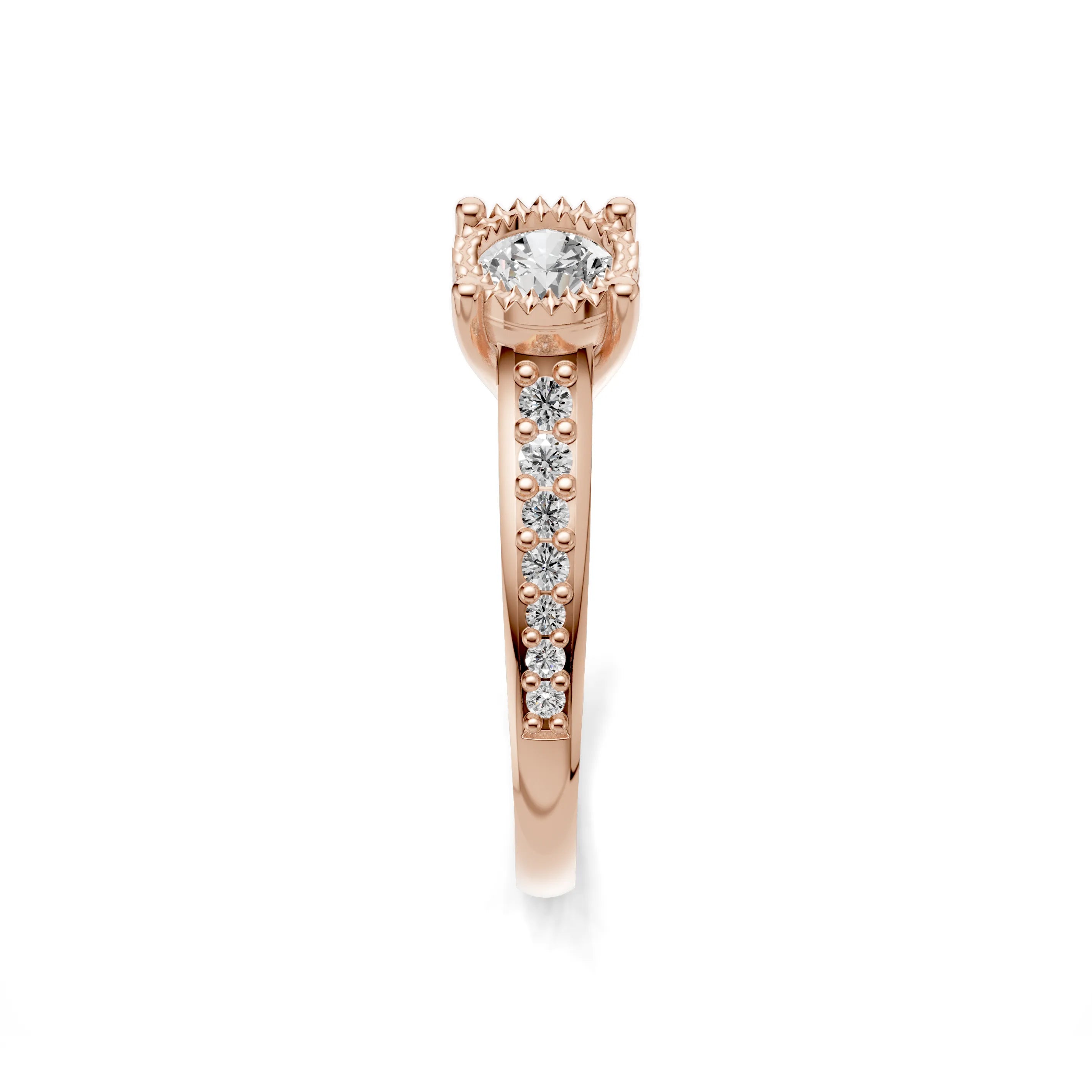 Pargold Solid Gold Radiant Coronet Pav√© Ring -Rose_Diamond_Diamond_Static_Rose