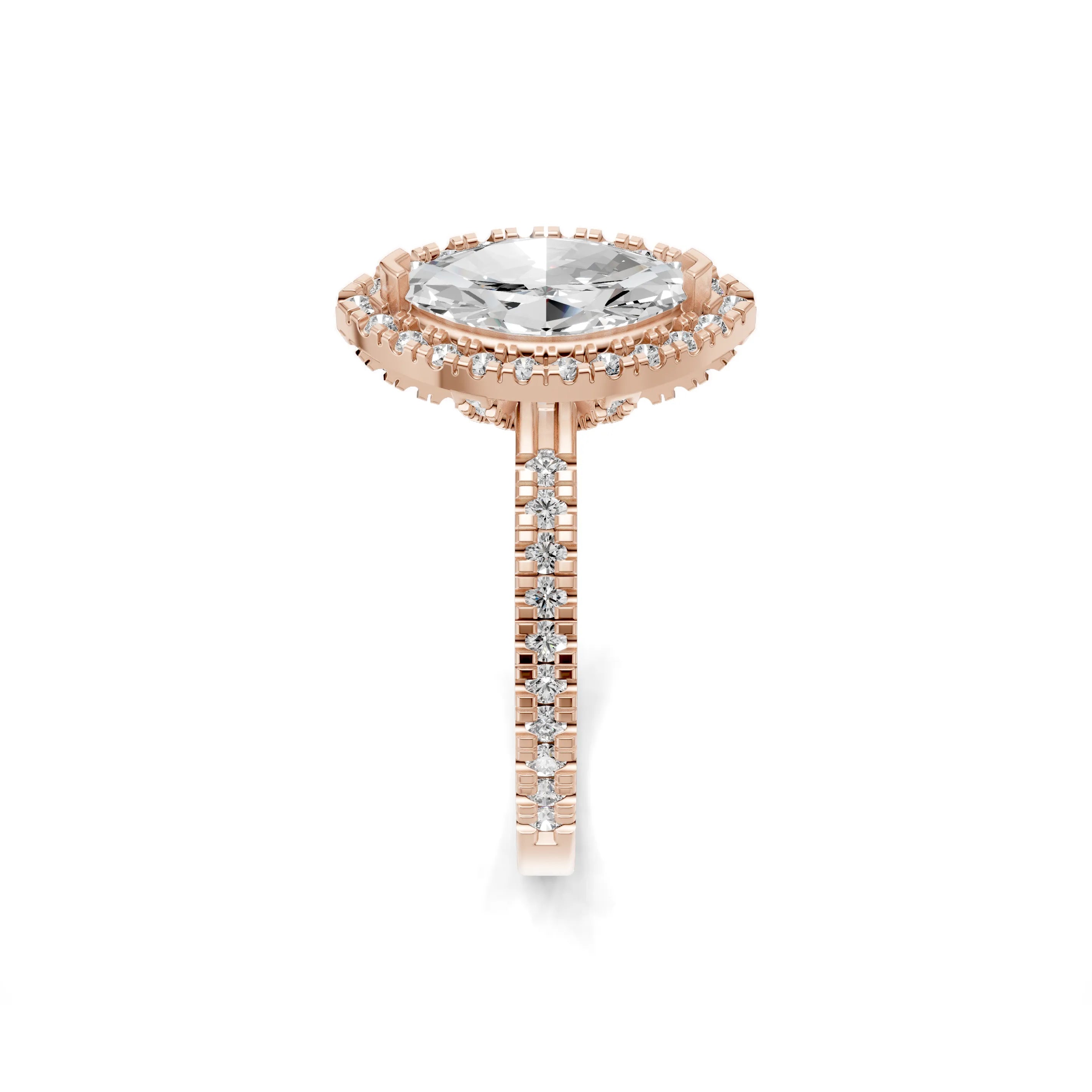 Pargold Solid Gold Majestic Marquise Halo Ring -Rose_Diamond_Diamond_Static_Rose