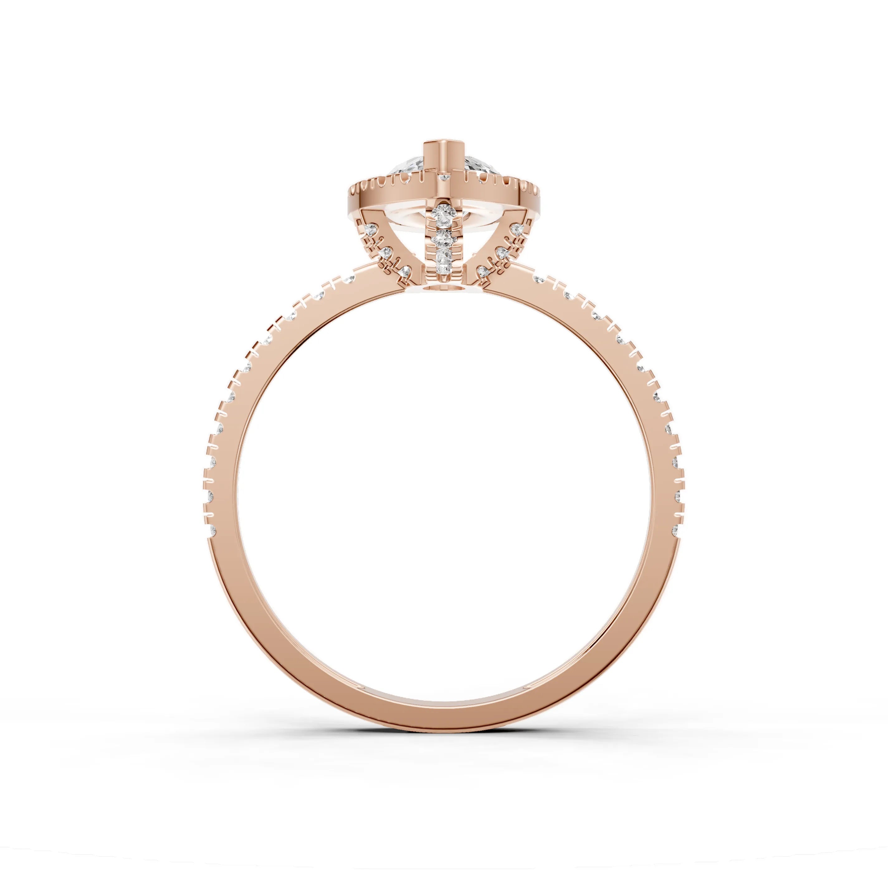 Pargold Solid Gold Majestic Marquise Halo Ring -Rose_Diamond_Diamond_Static_Rose