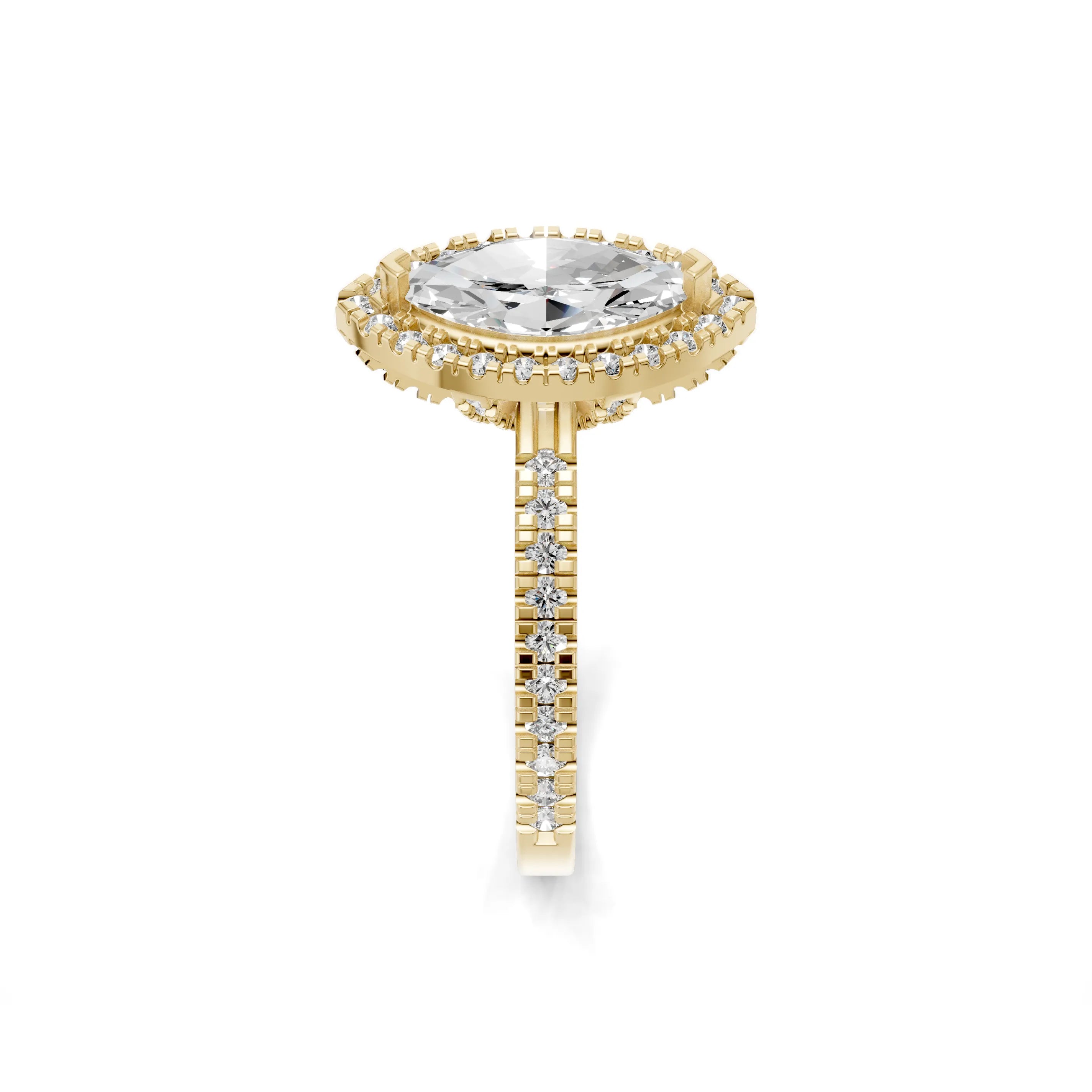 Pargold Solid Gold Majestic Marquise Halo Ring -Gold_Diamond_Diamond_Static_Gold