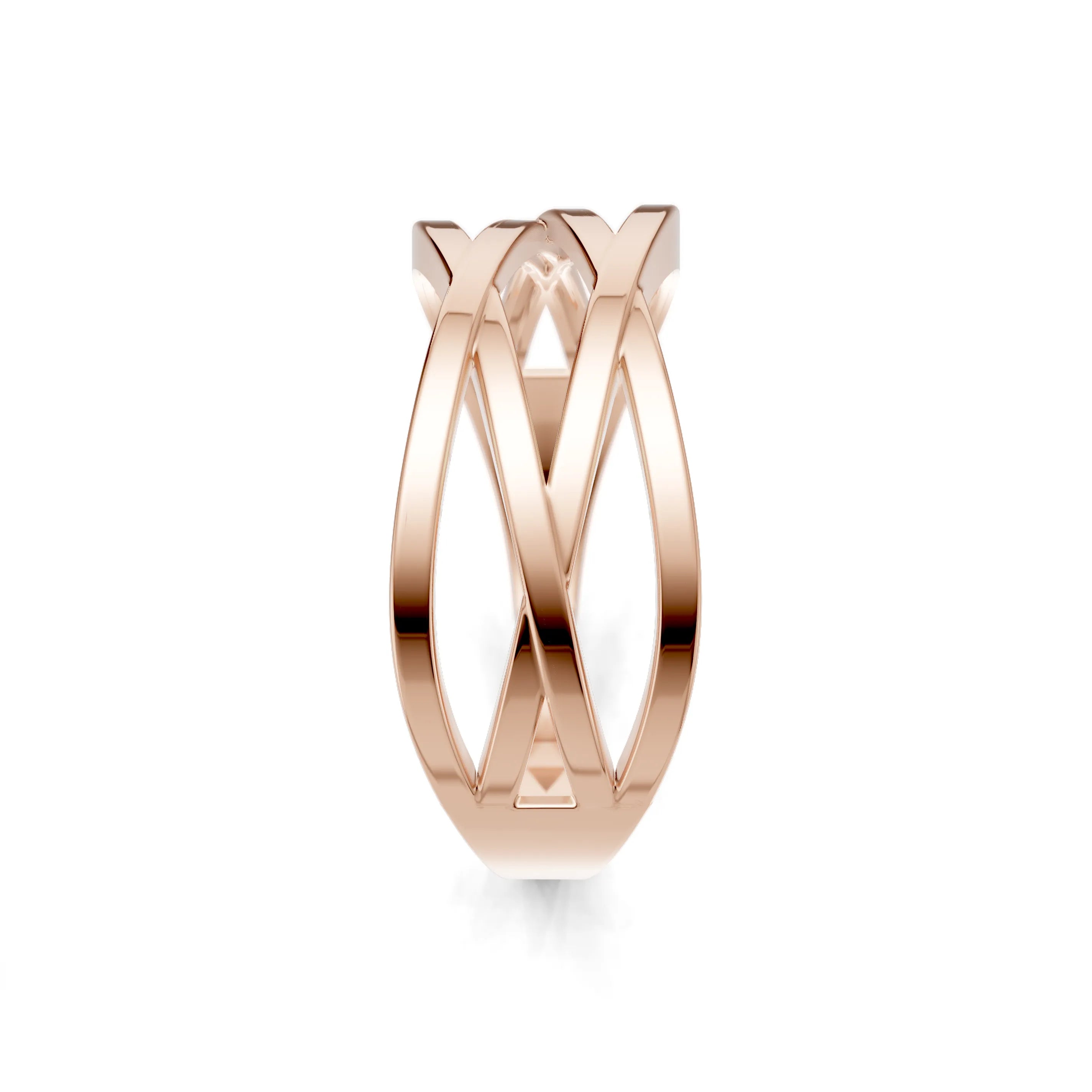 Pargold Solid Gold Modern Cascade Gold Ring -Rose_Static_Rose