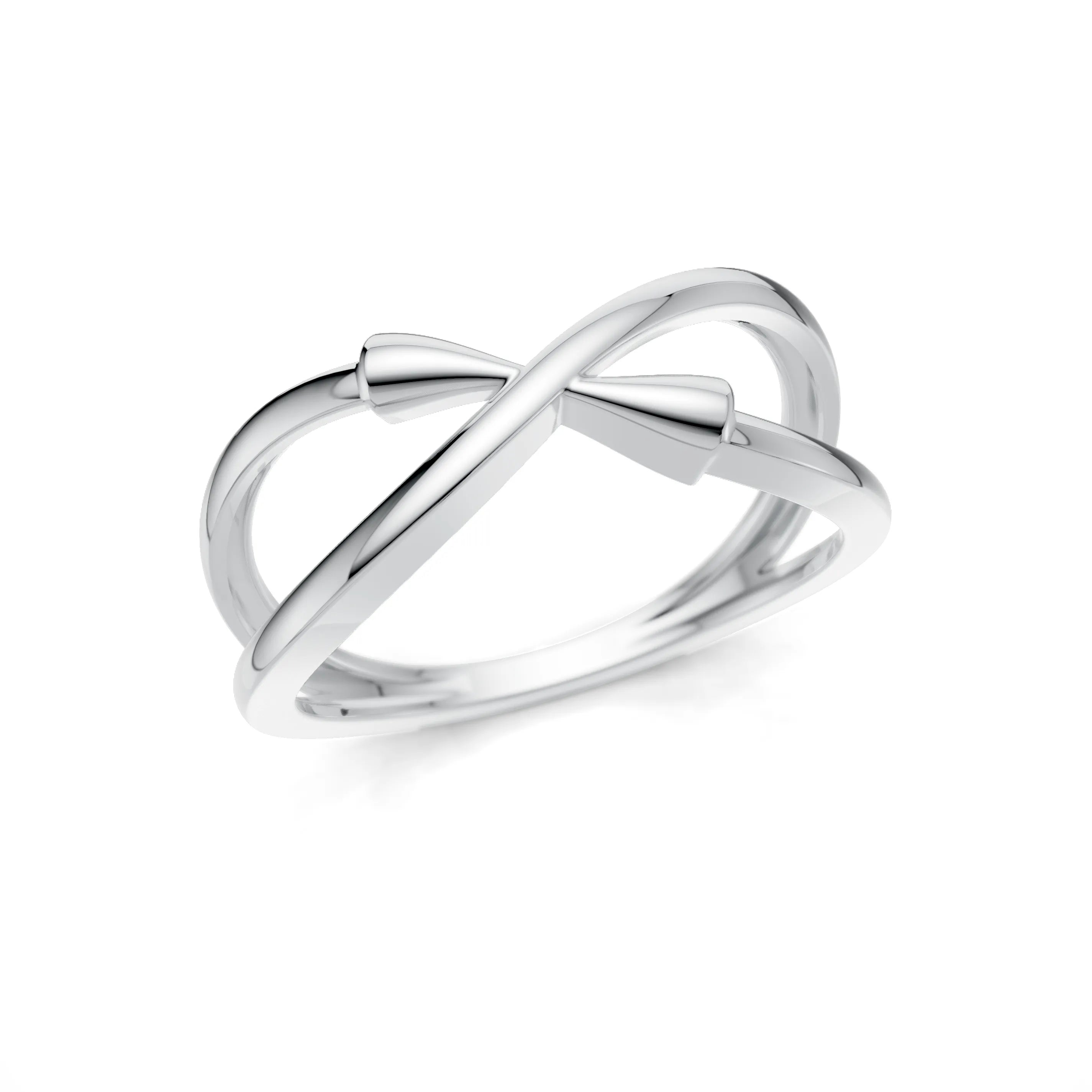 Pargold Solid Gold Infinity Embrace Gold Ring -Silver_Static_Silver