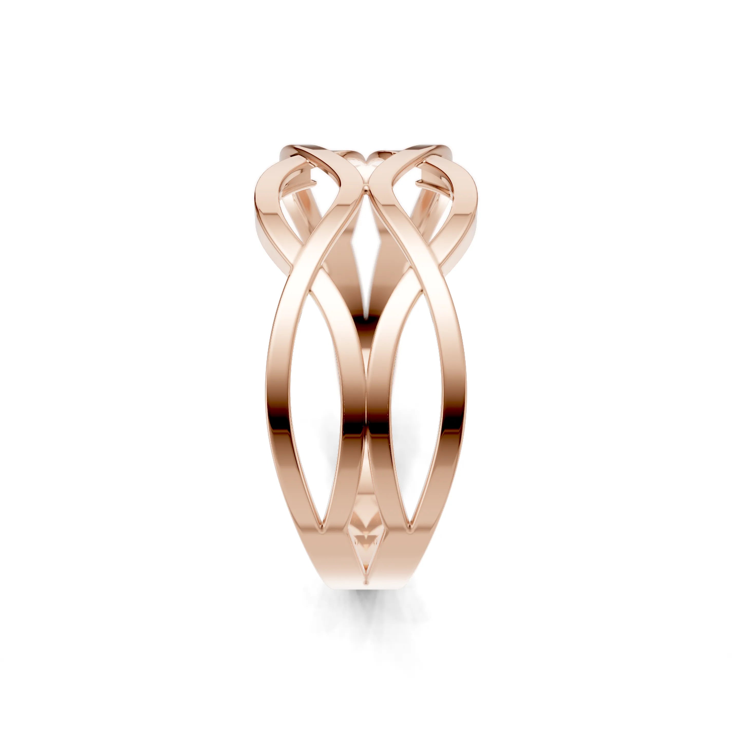 Pargold Solid Gold Elegant Infinity Wave Band -Rose_Static_Rose