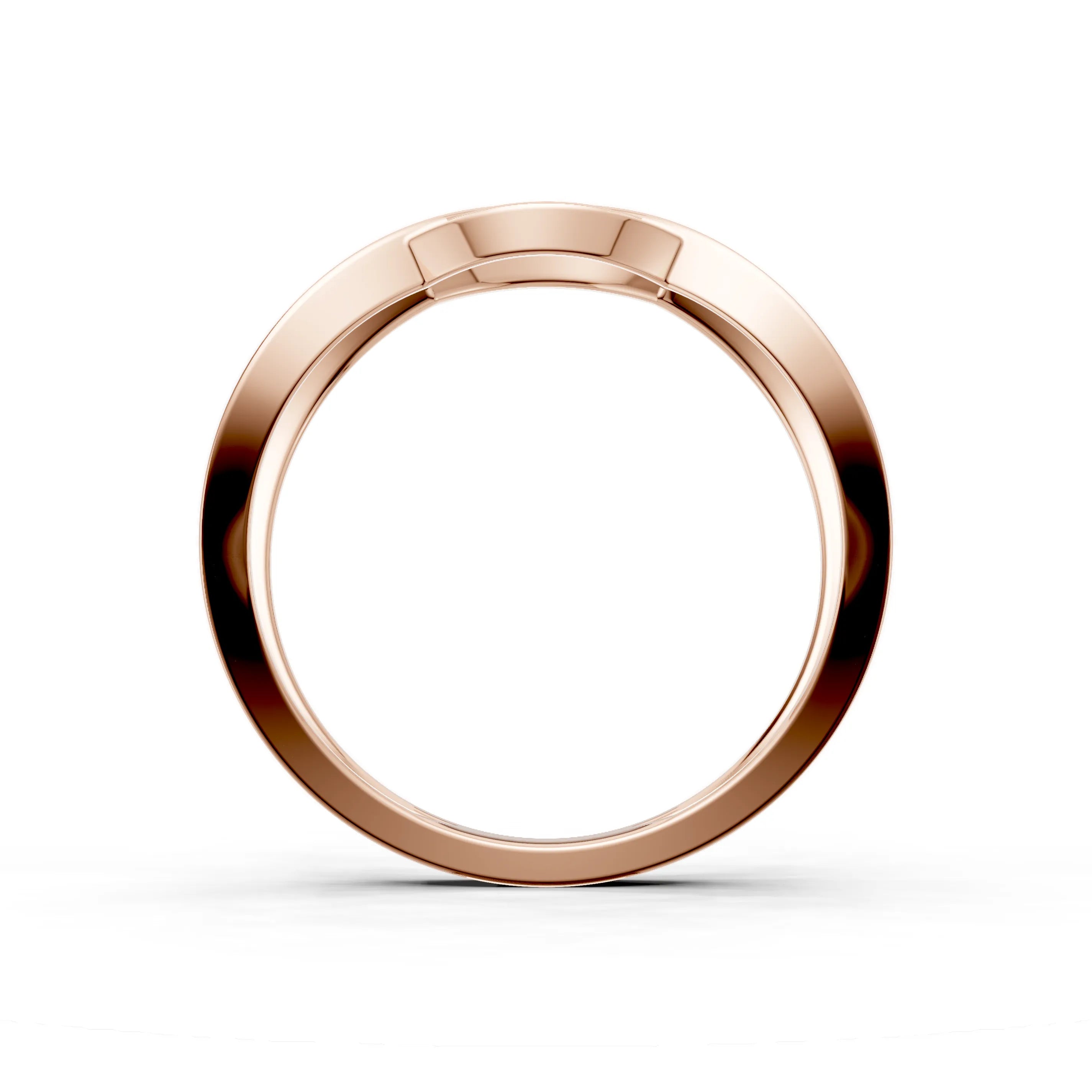 Pargold Solid Gold Elegant Infinity Wave Band -Rose_Static_Rose