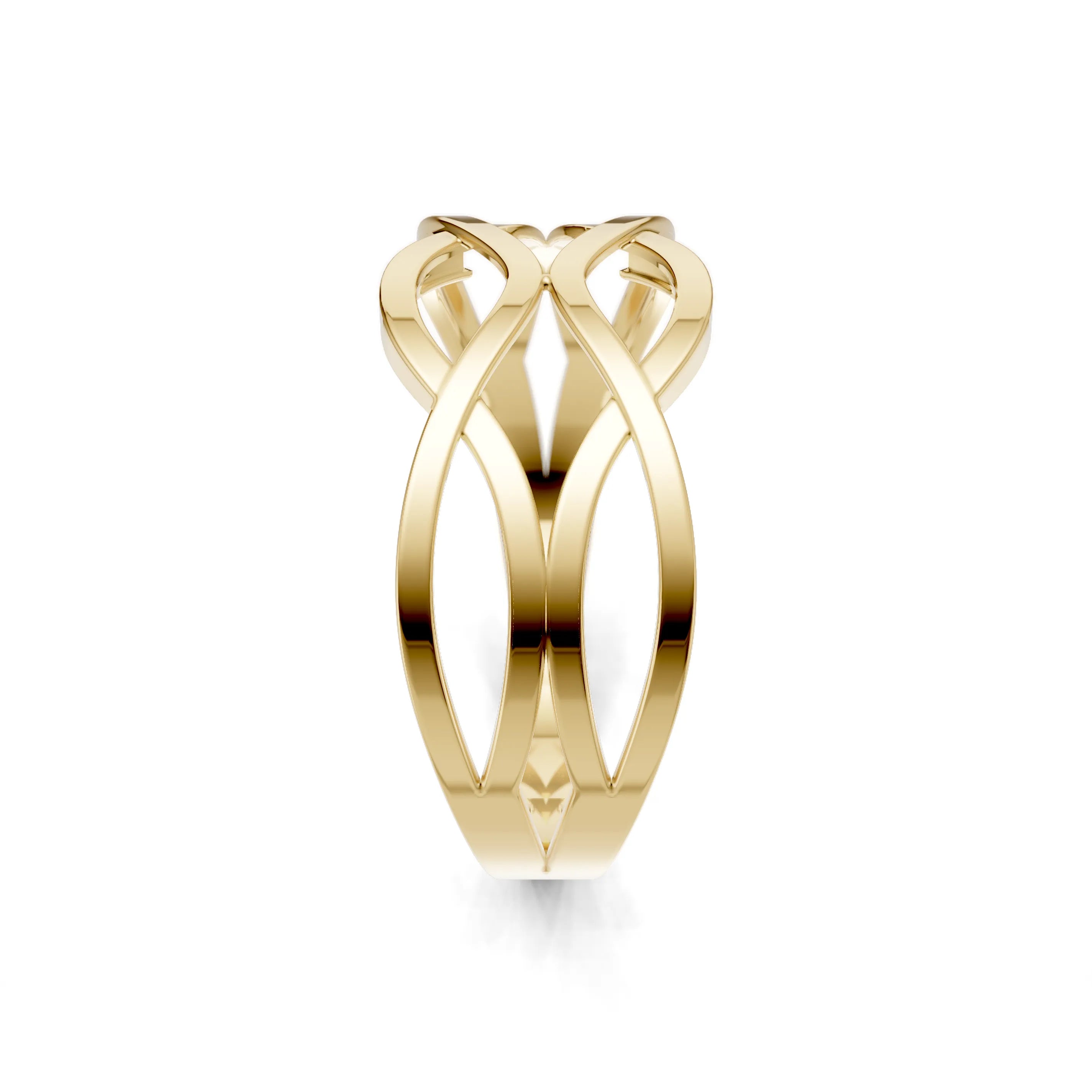 Pargold Solid Gold Elegant Infinity Wave Band -Gold_Static_Gold