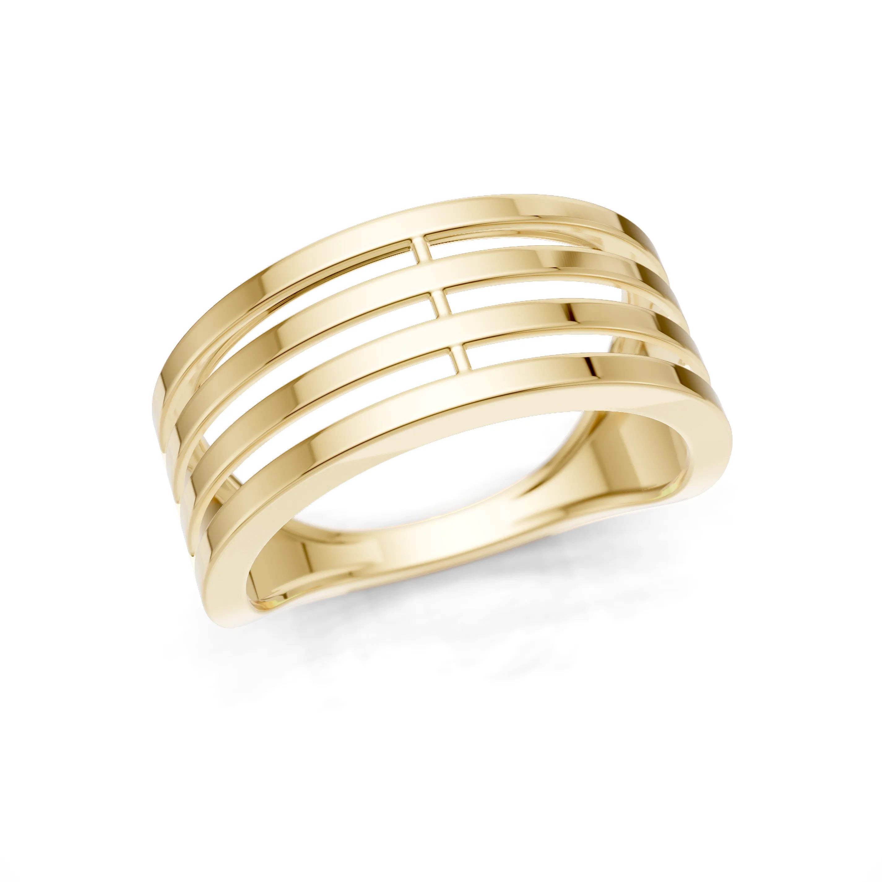 Pargold Solid Gold Elegant Stratum Band -Gold_Static_Gold