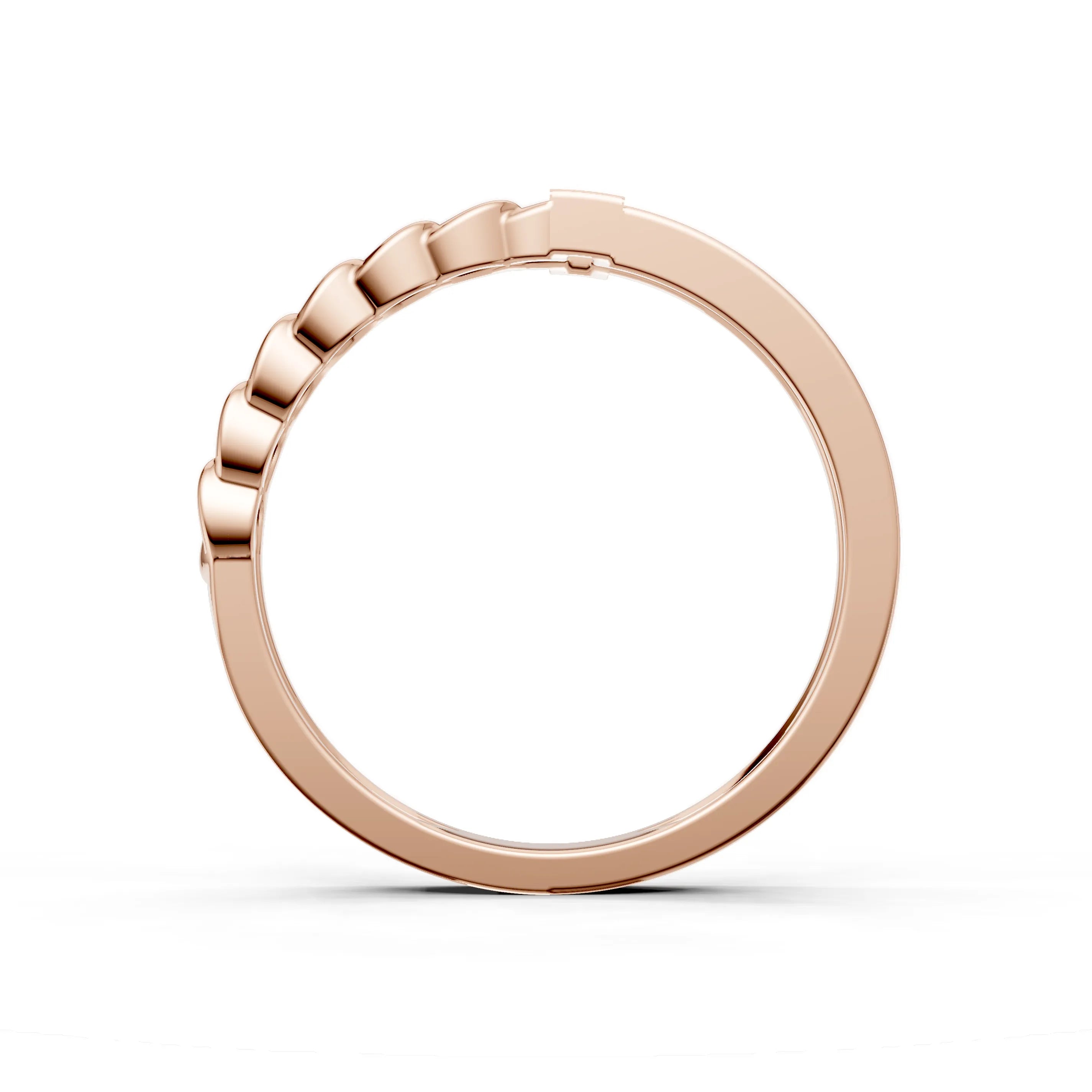 Pargold Solid Gold Chic Link Bar Ring -Rose_Static_Rose