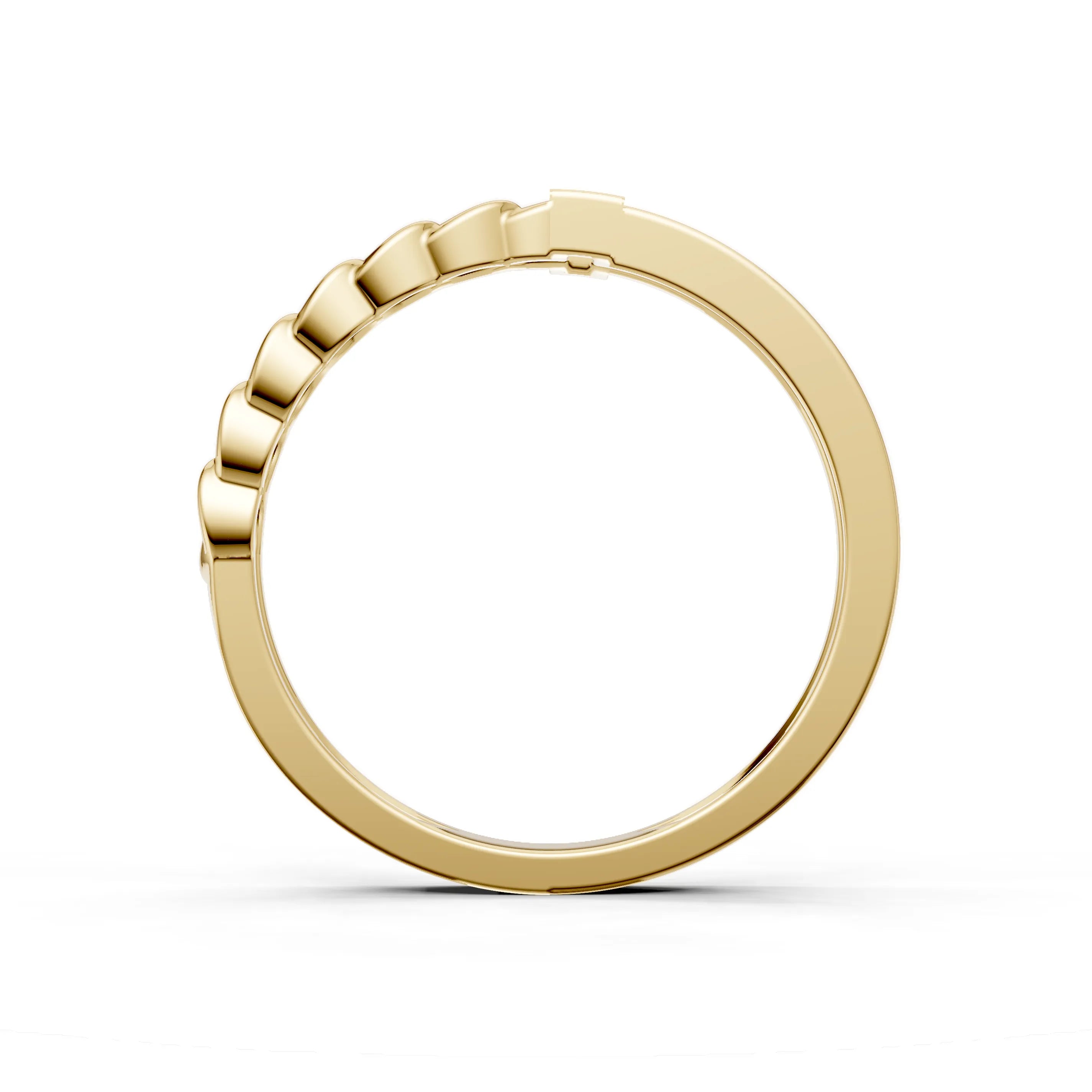 Pargold Solid Gold Chic Link Bar Ring -Gold_Static_Gold