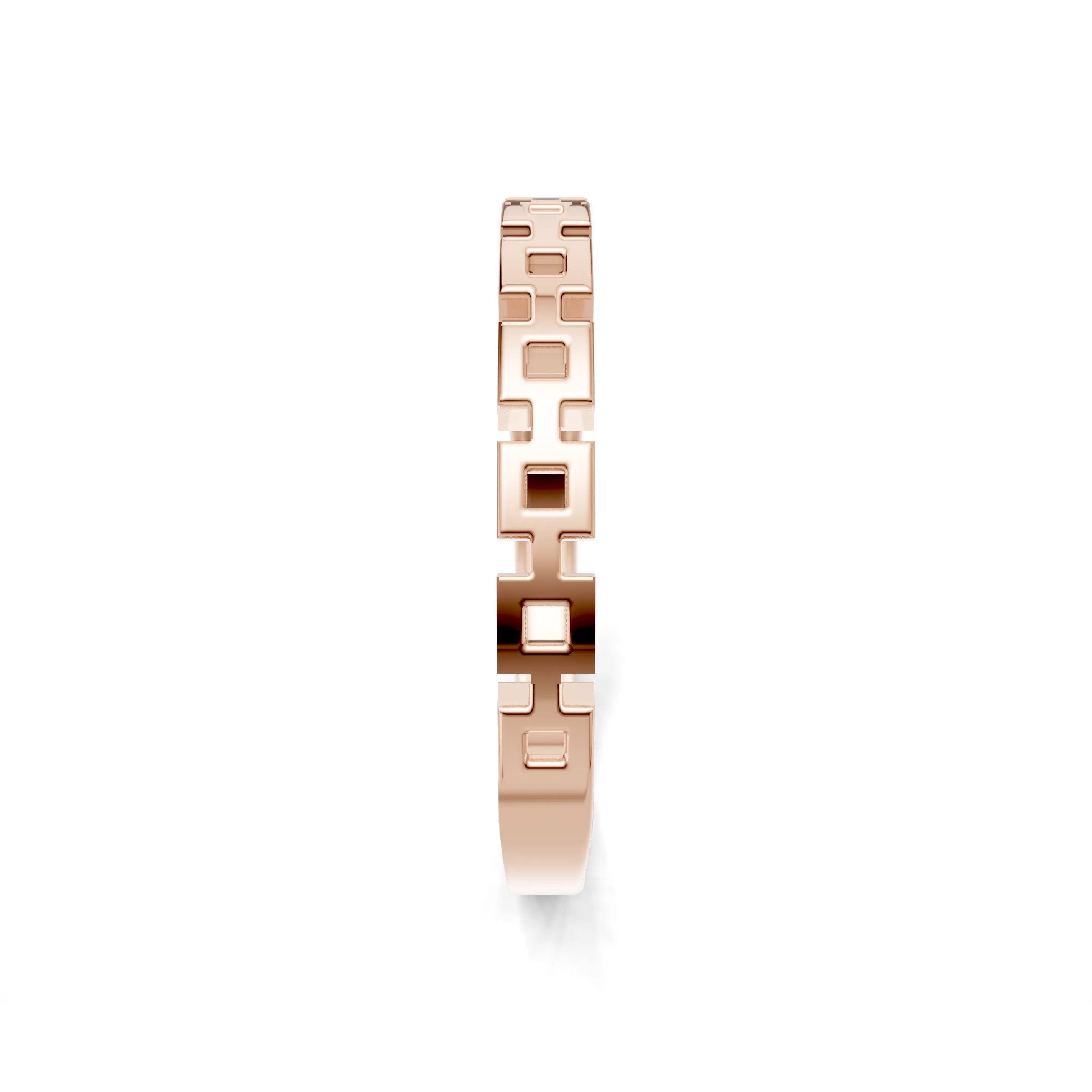 Pargold Solid Gold Artisan Geometric Band Ring -Rose_Static_Rose