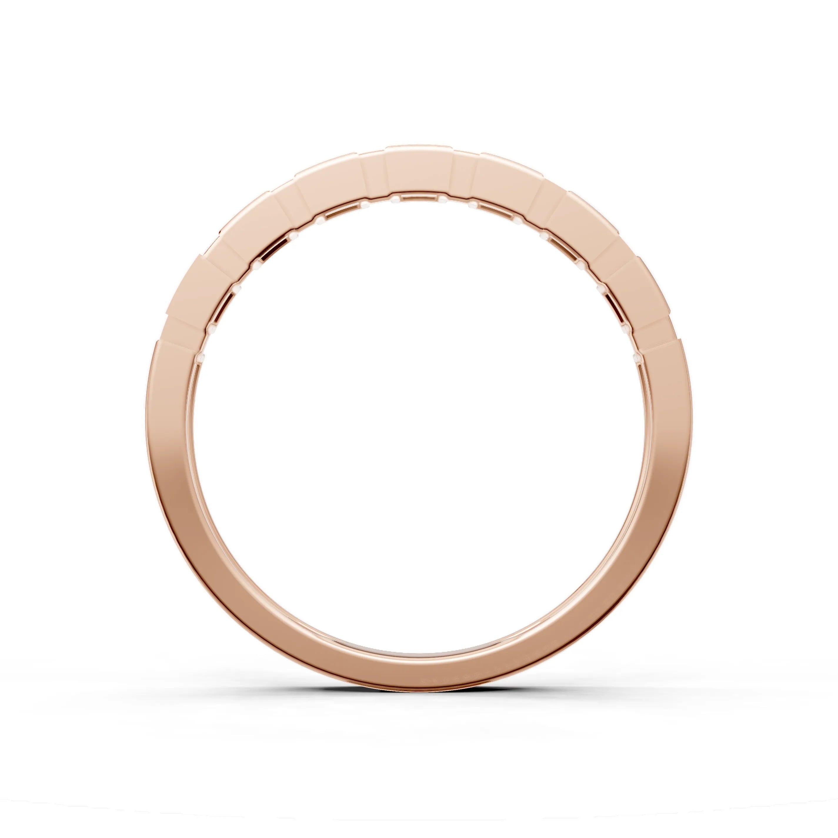 Pargold Solid Gold Artisan Geometric Band Ring -Rose_Static_Rose