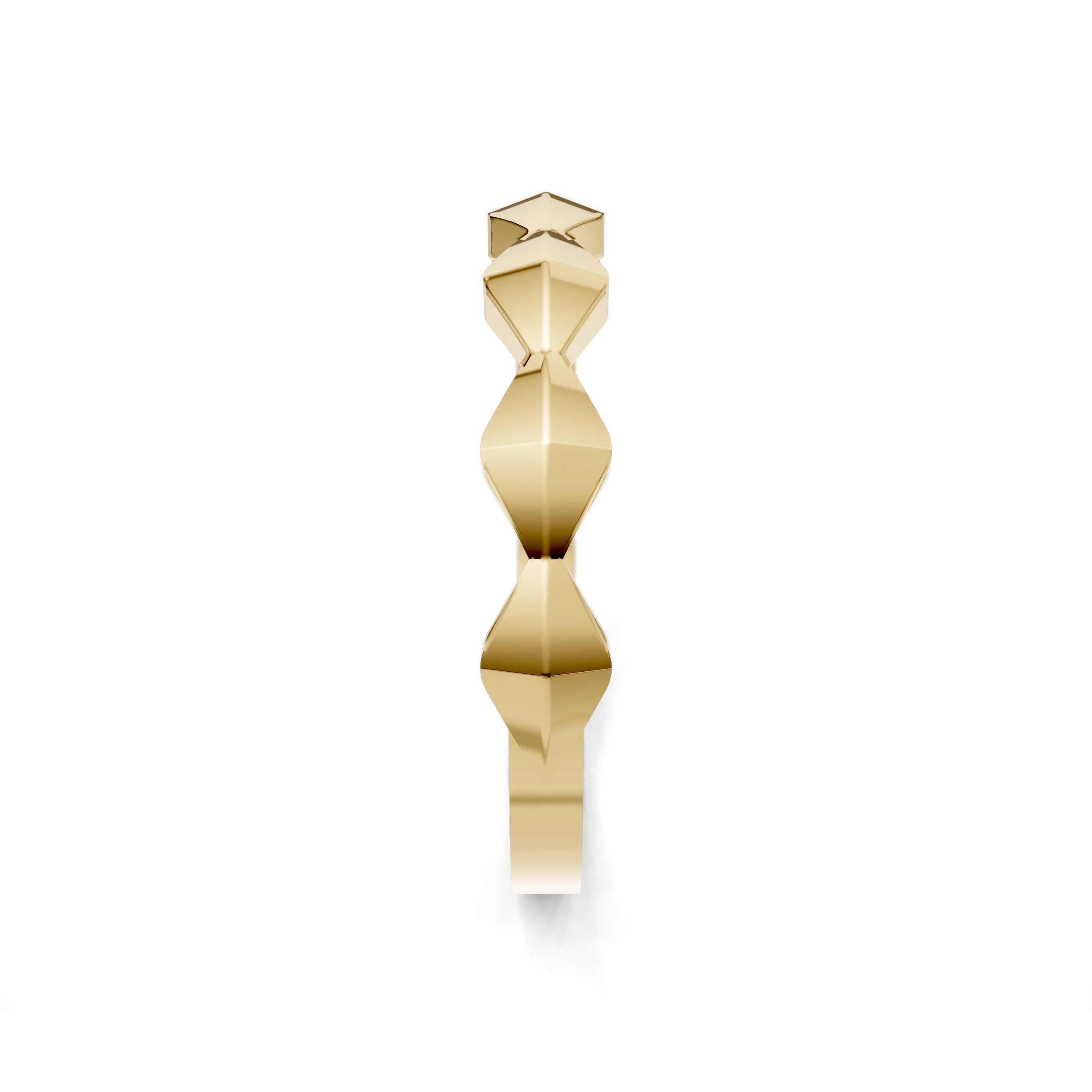 Pargold Solid Gold Lustrous Waveform Band -Gold_Static_Gold