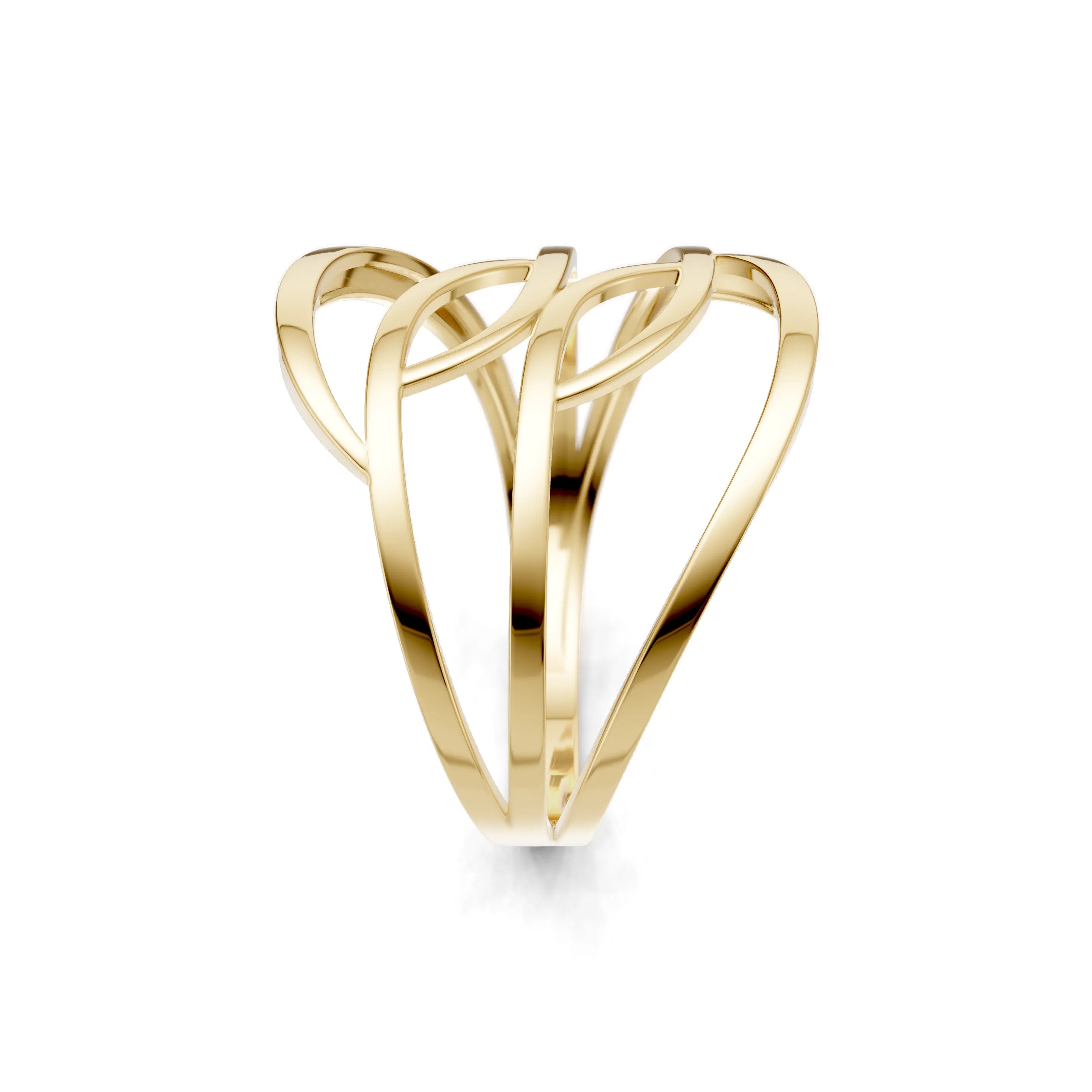 Pargold Solid Gold Luxe Serenity Twisted Leaf Ring -Gold_Static_Gold