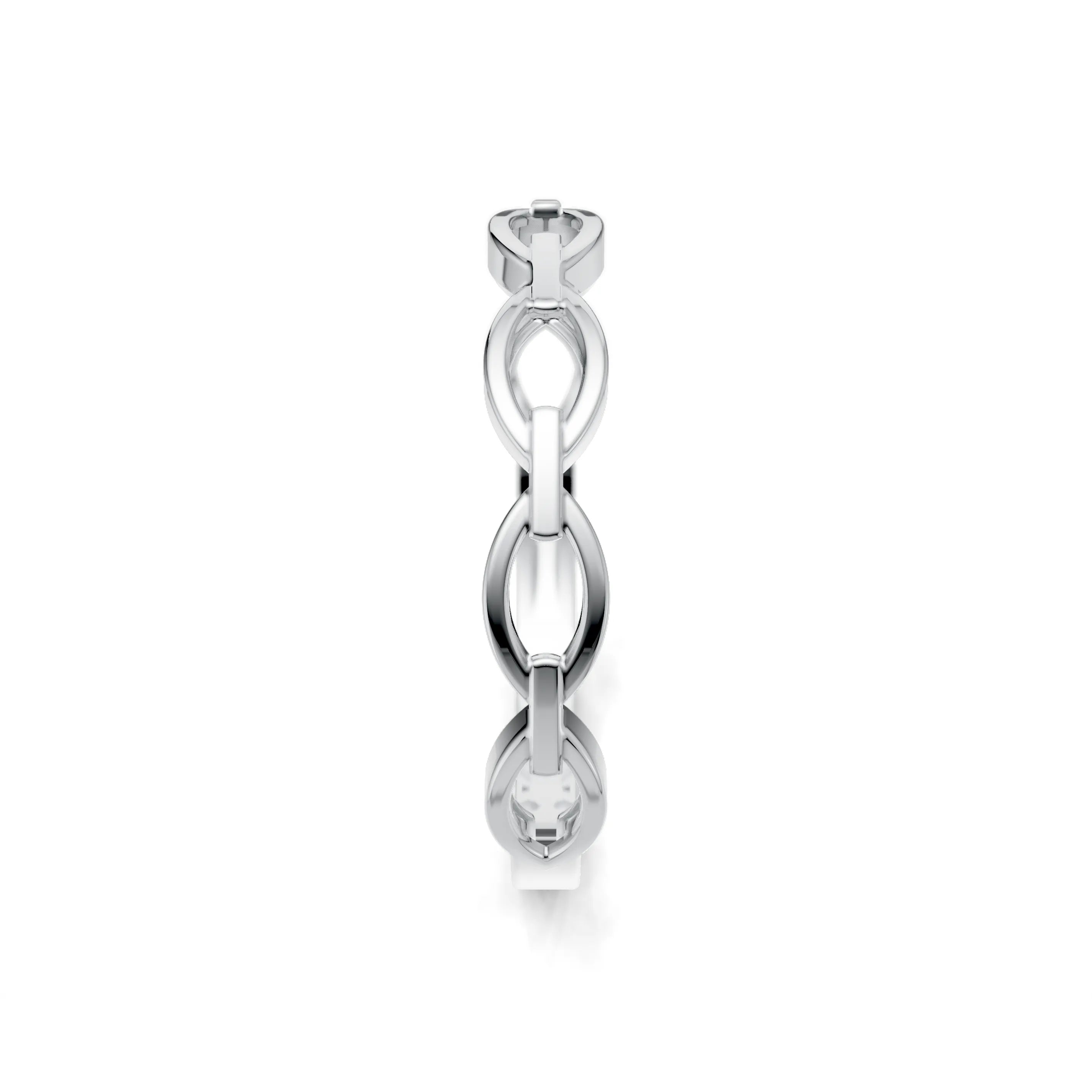 Pargold Solid Gold Elegant Link Band -Silver_Static_Silver