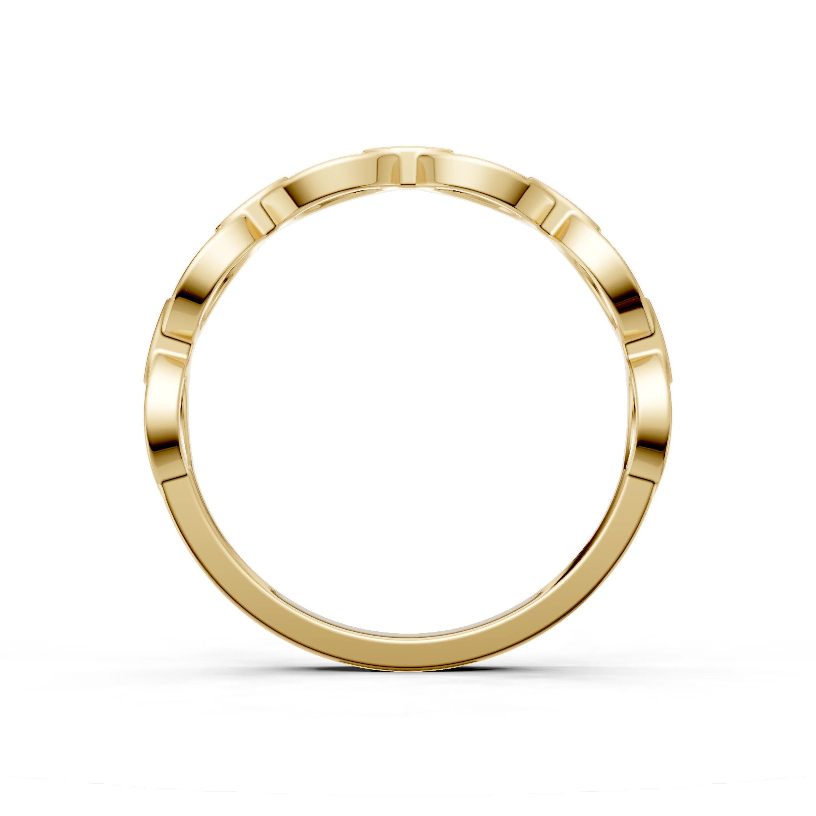 Pargold Solid Gold Elegant Link Diamond Band -Gold_Static_Gold