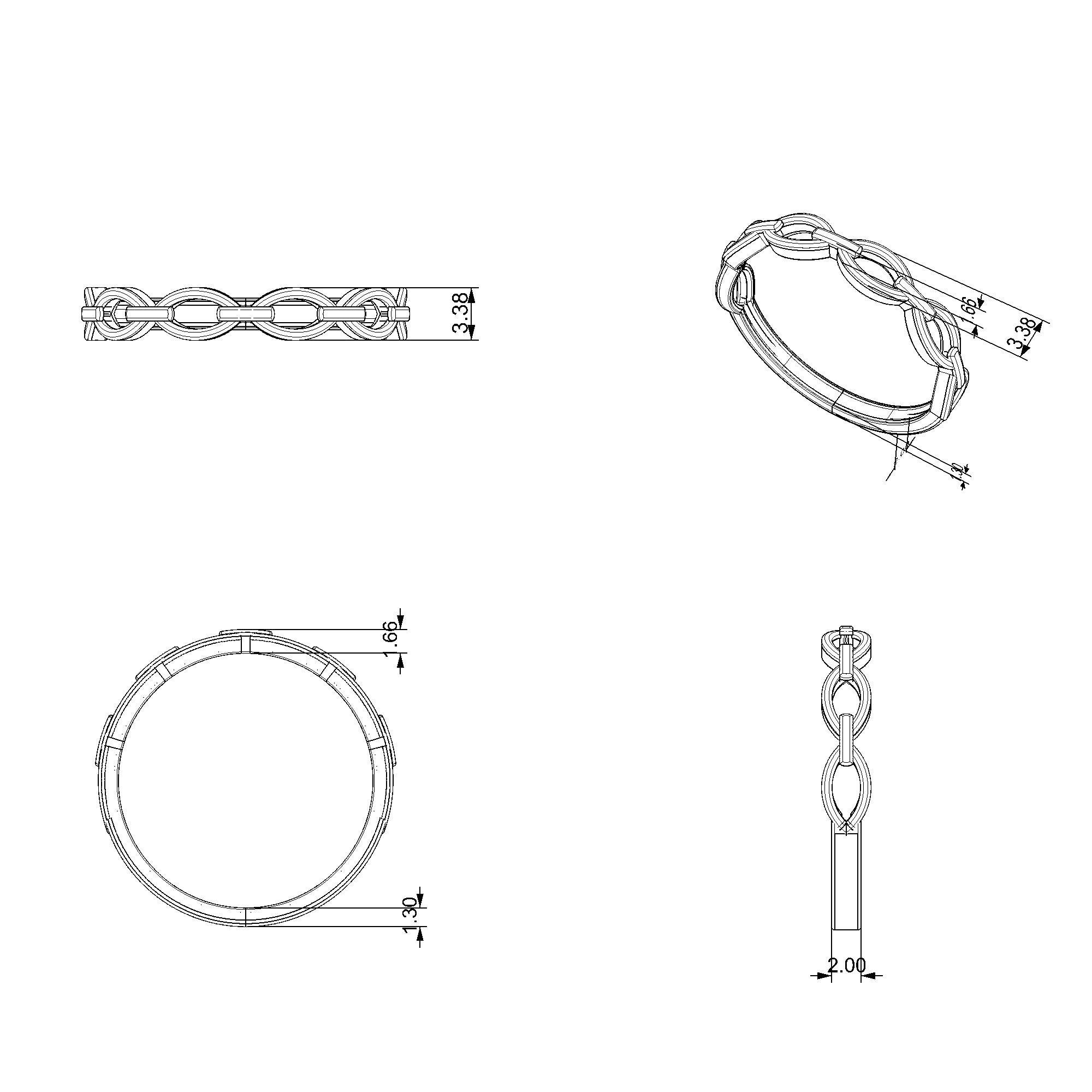 Pargold Solid Gold Elegant Link Band-Static