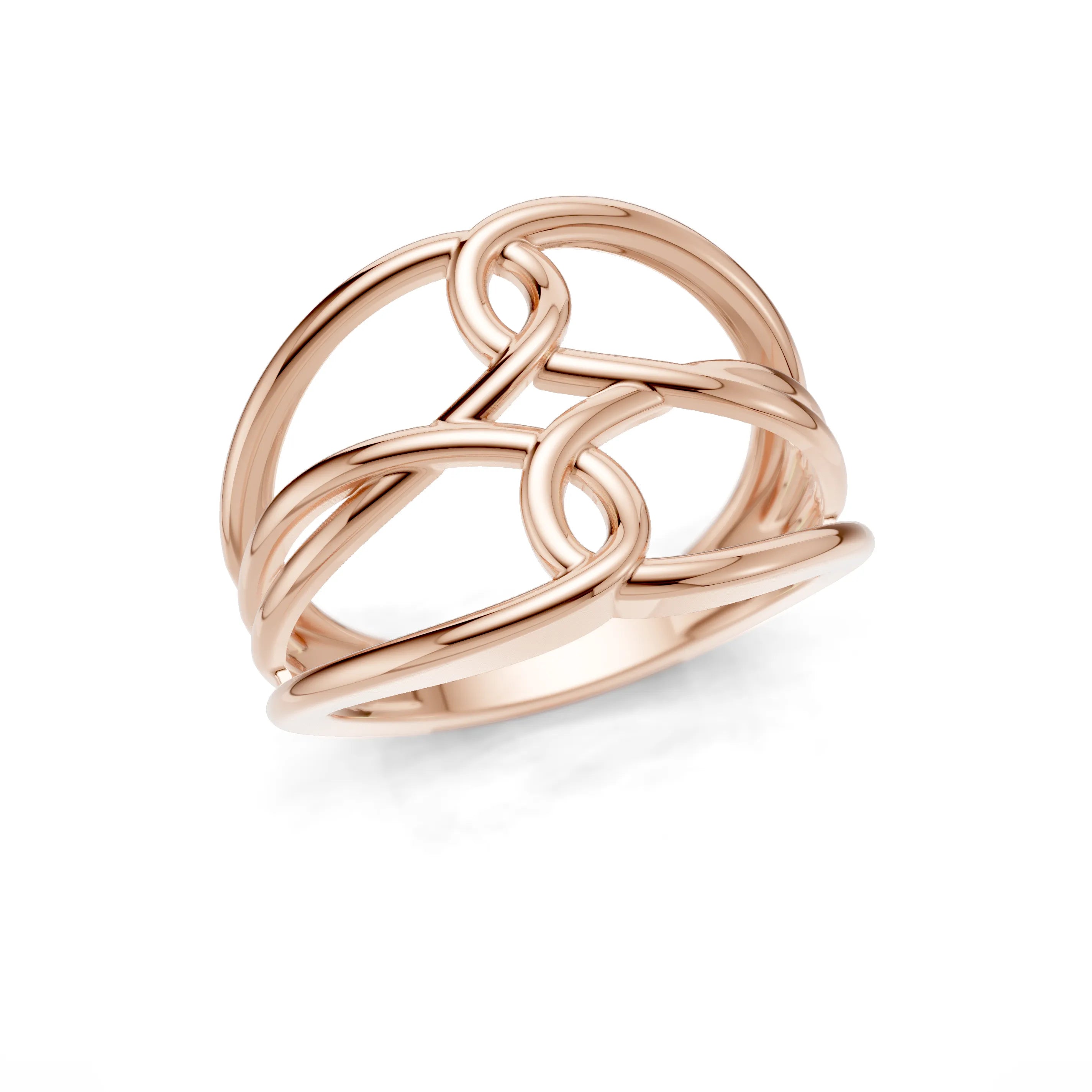 Pargold Solid Gold Twisted Elegance Infinity Ring -Rose_Static_Rose