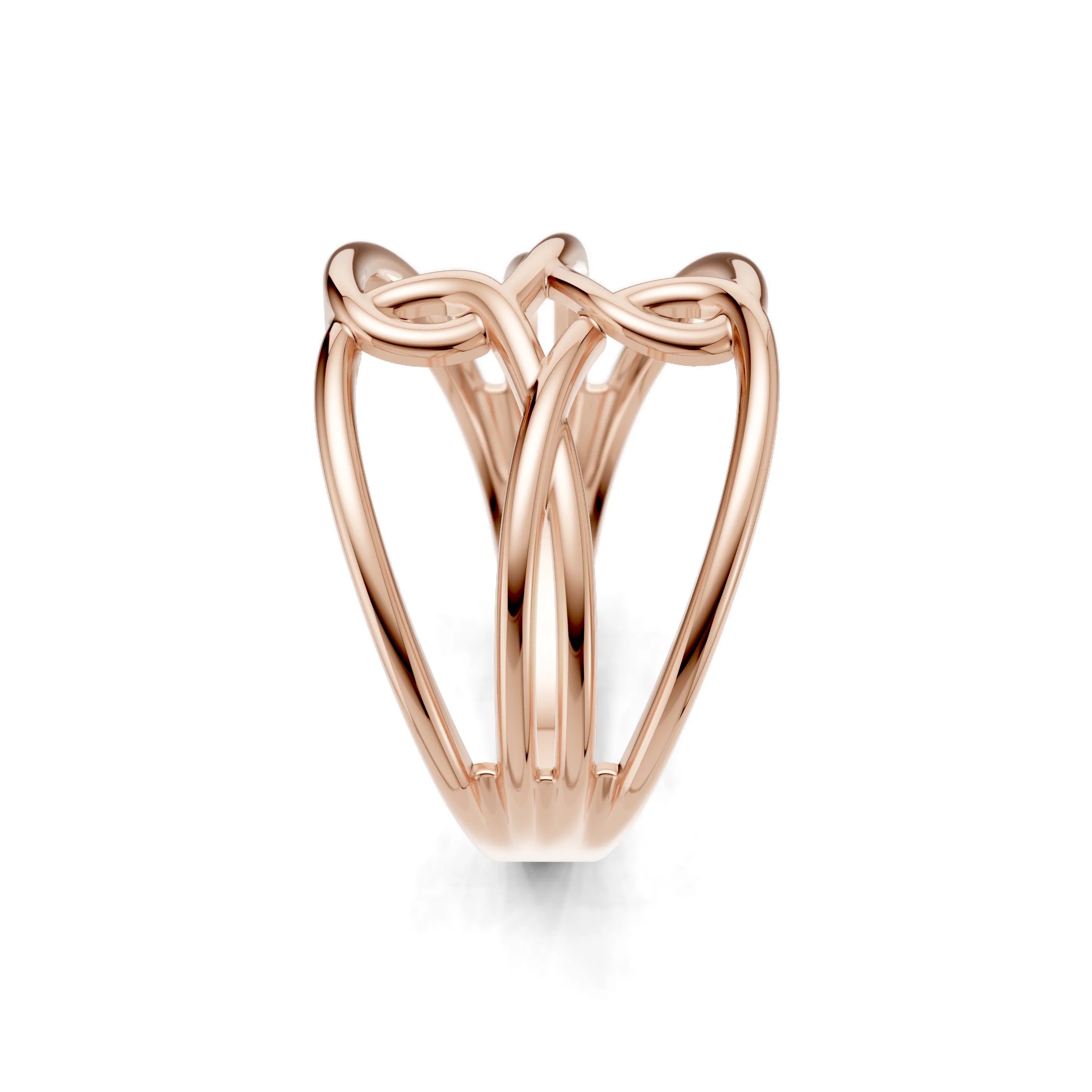 Pargold Solid Gold Twisted Elegance Infinity Ring -Rose_Static_Rose