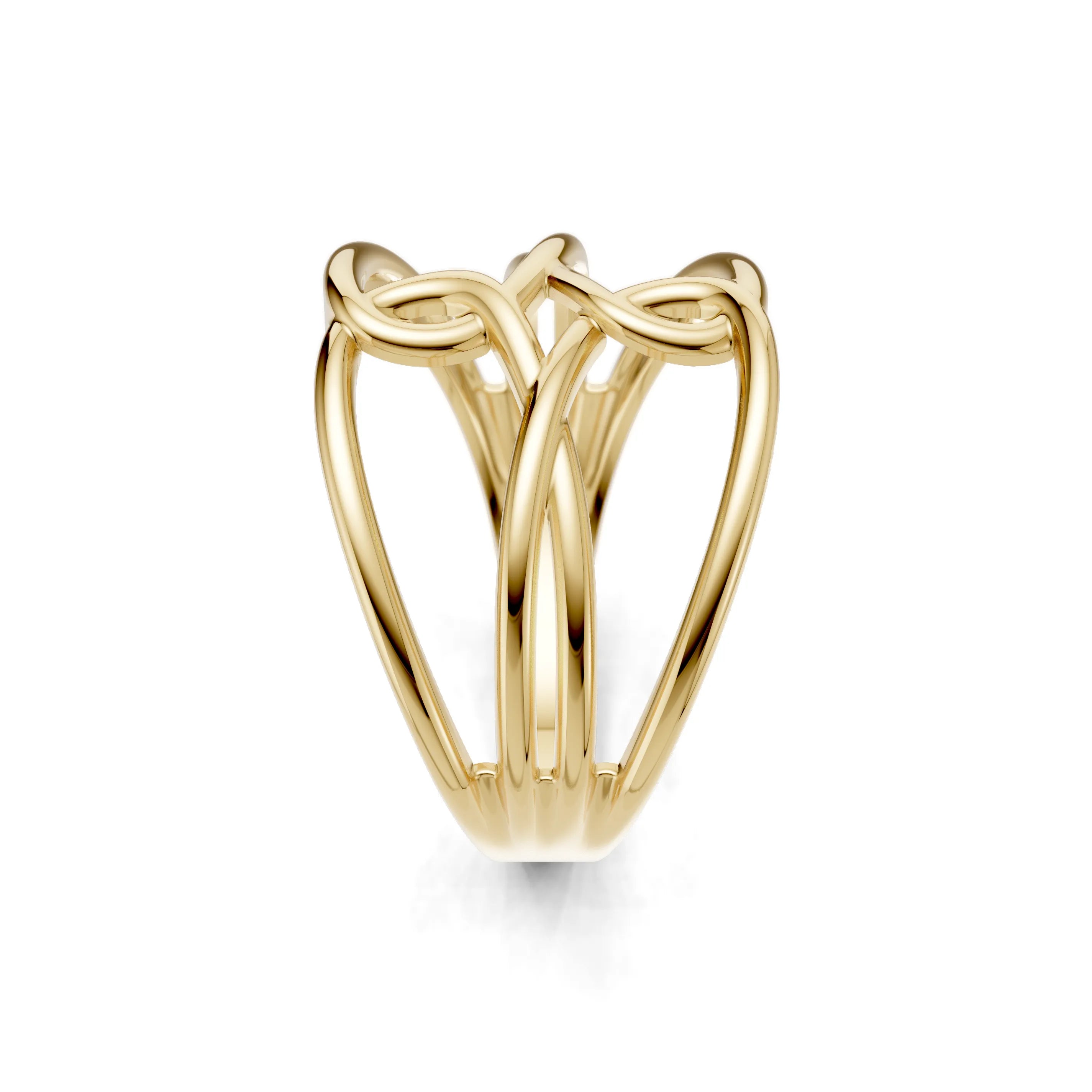 Pargold Solid Gold Twisted Elegance Infinity Ring -Gold_Static_Gold