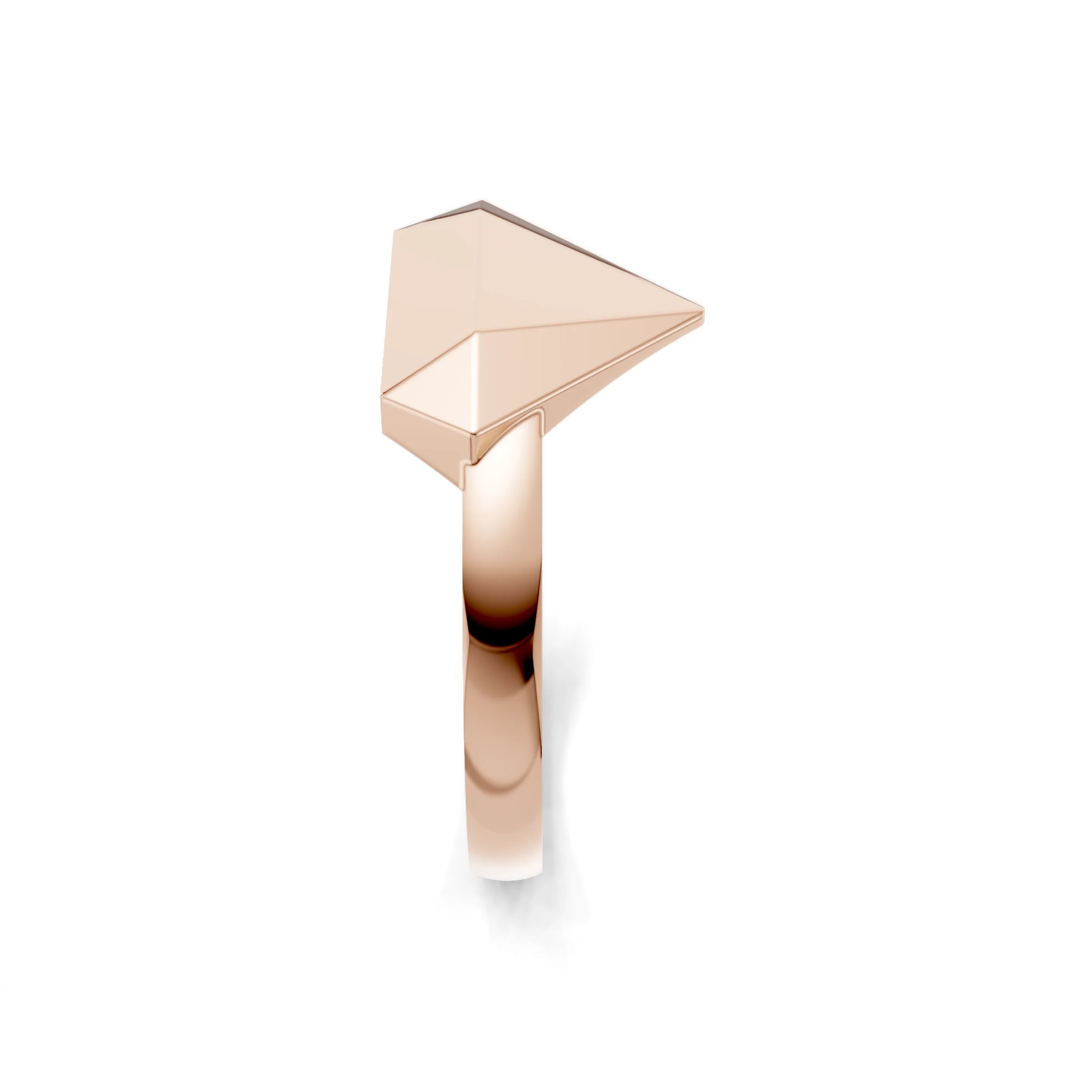 Pargold Solid Gold Angular Elegance Pyramid Ring -Rose_Static_Rose