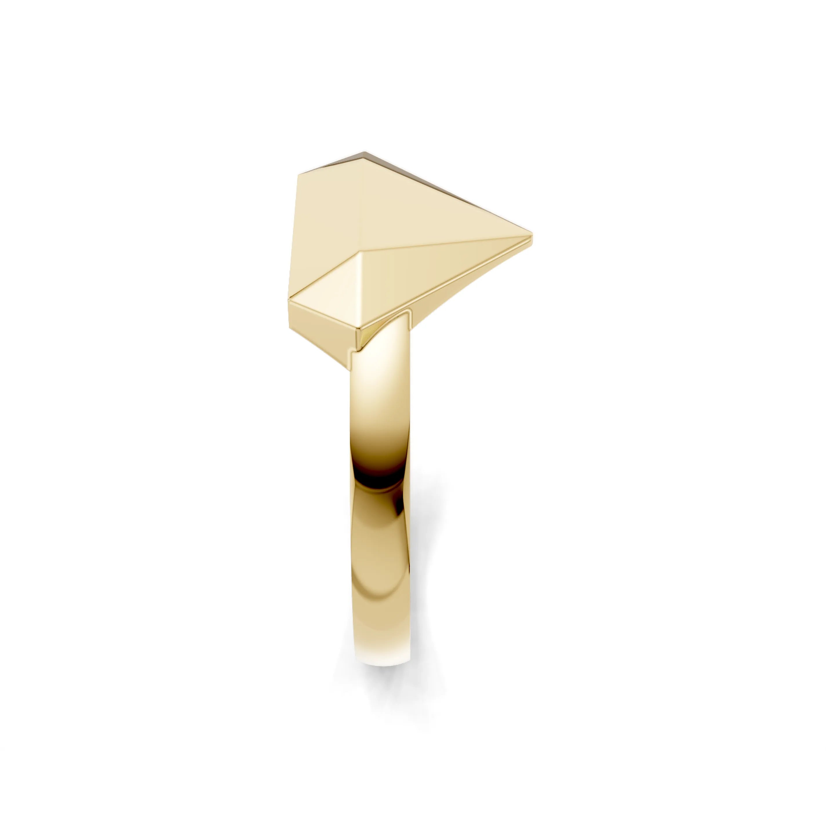 Pargold Solid Gold Angular Elegance Pyramid Ring -Gold_Static_Gold