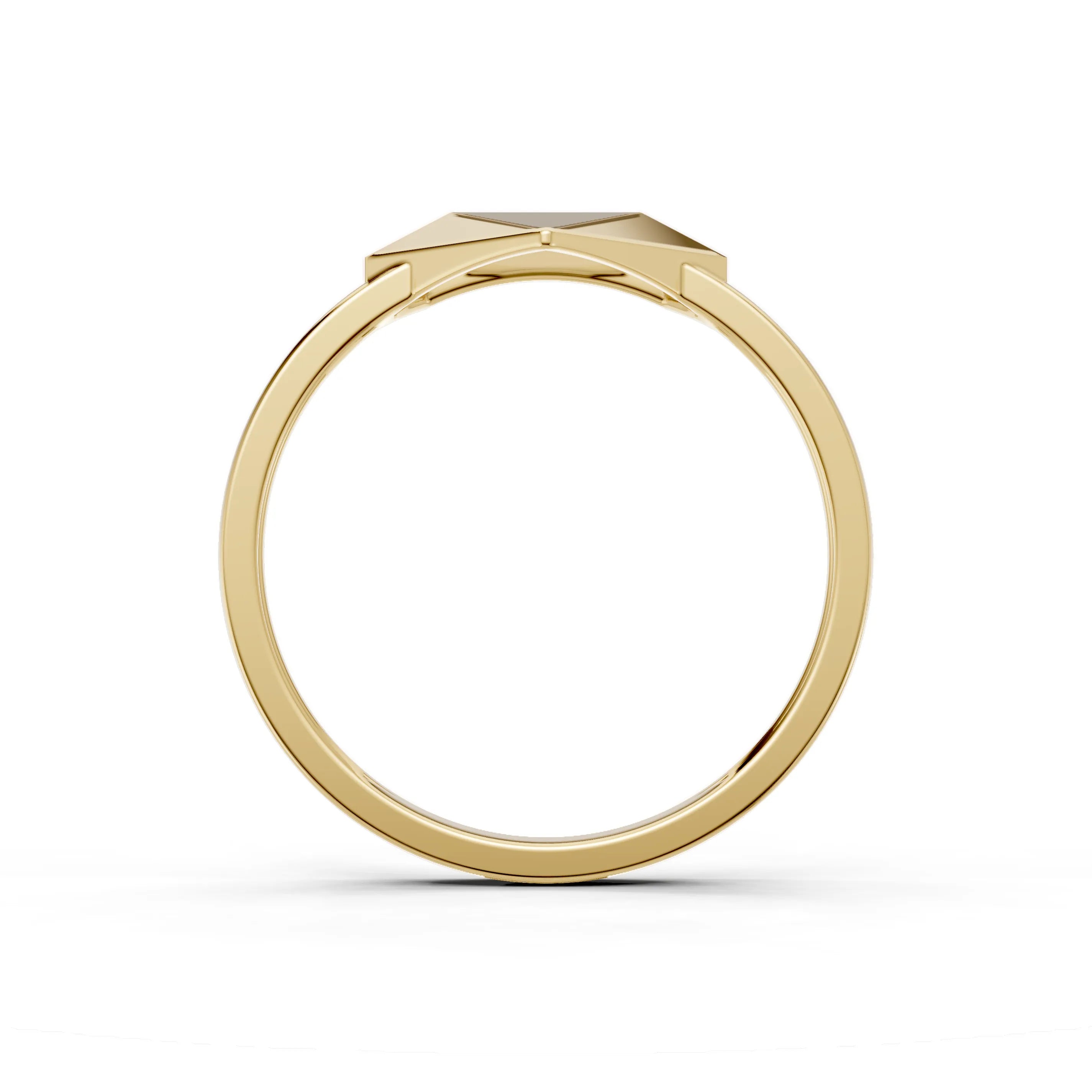 Pargold Solid Gold Angular Elegance Pyramid Ring -Gold_Static_Gold