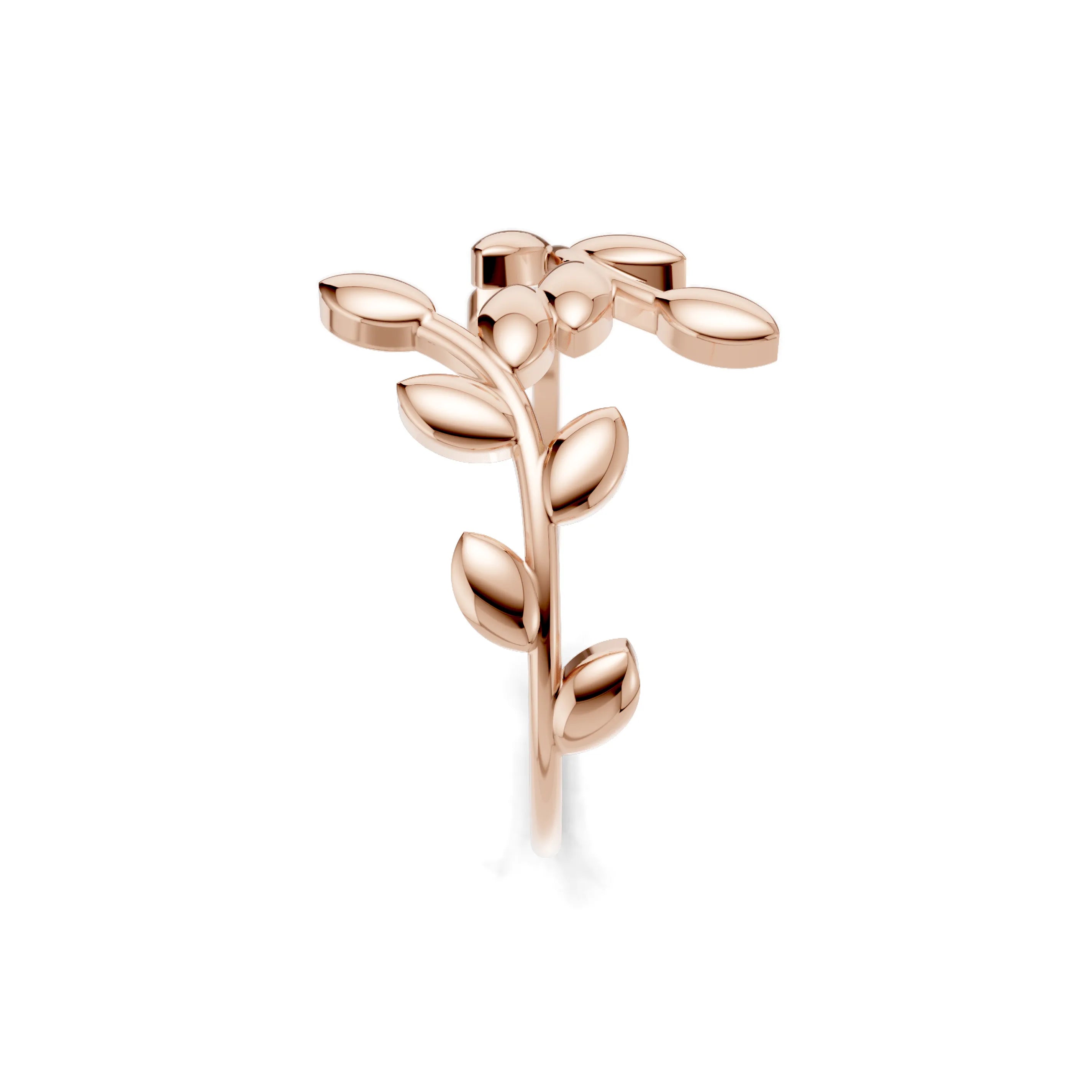 Pargold Solid Gold Golden Serenity Leaf Ring -Rose_Static_Rose