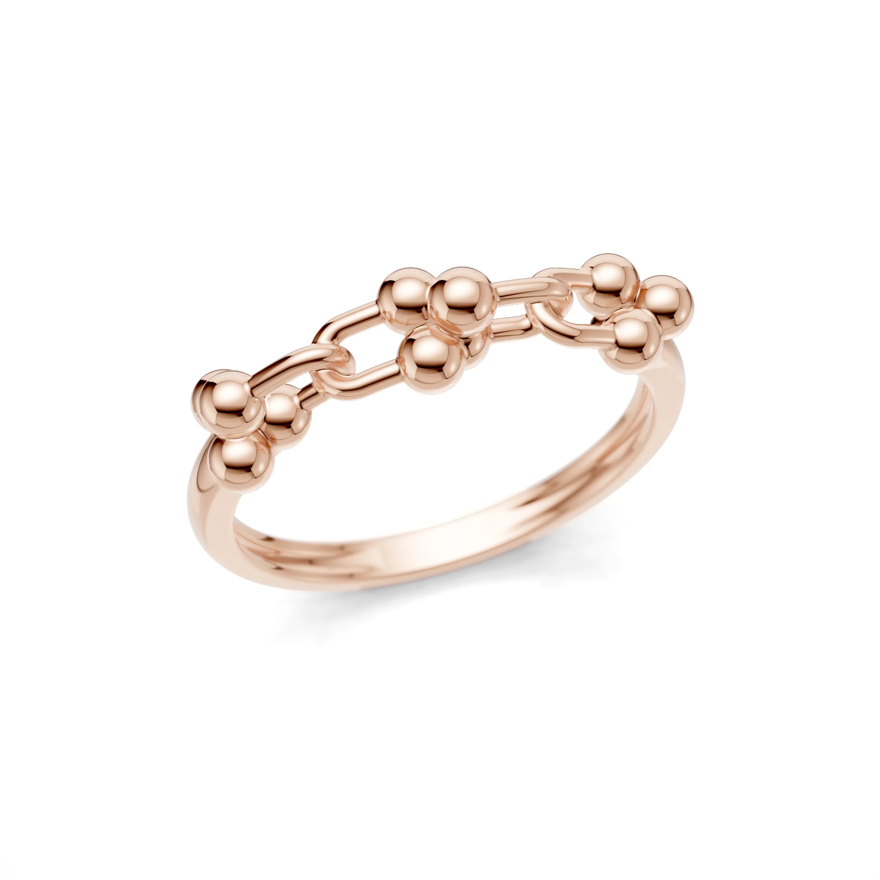 Pargold Solid Gold Luminous Link Beaded Band -Rose_Static_Rose