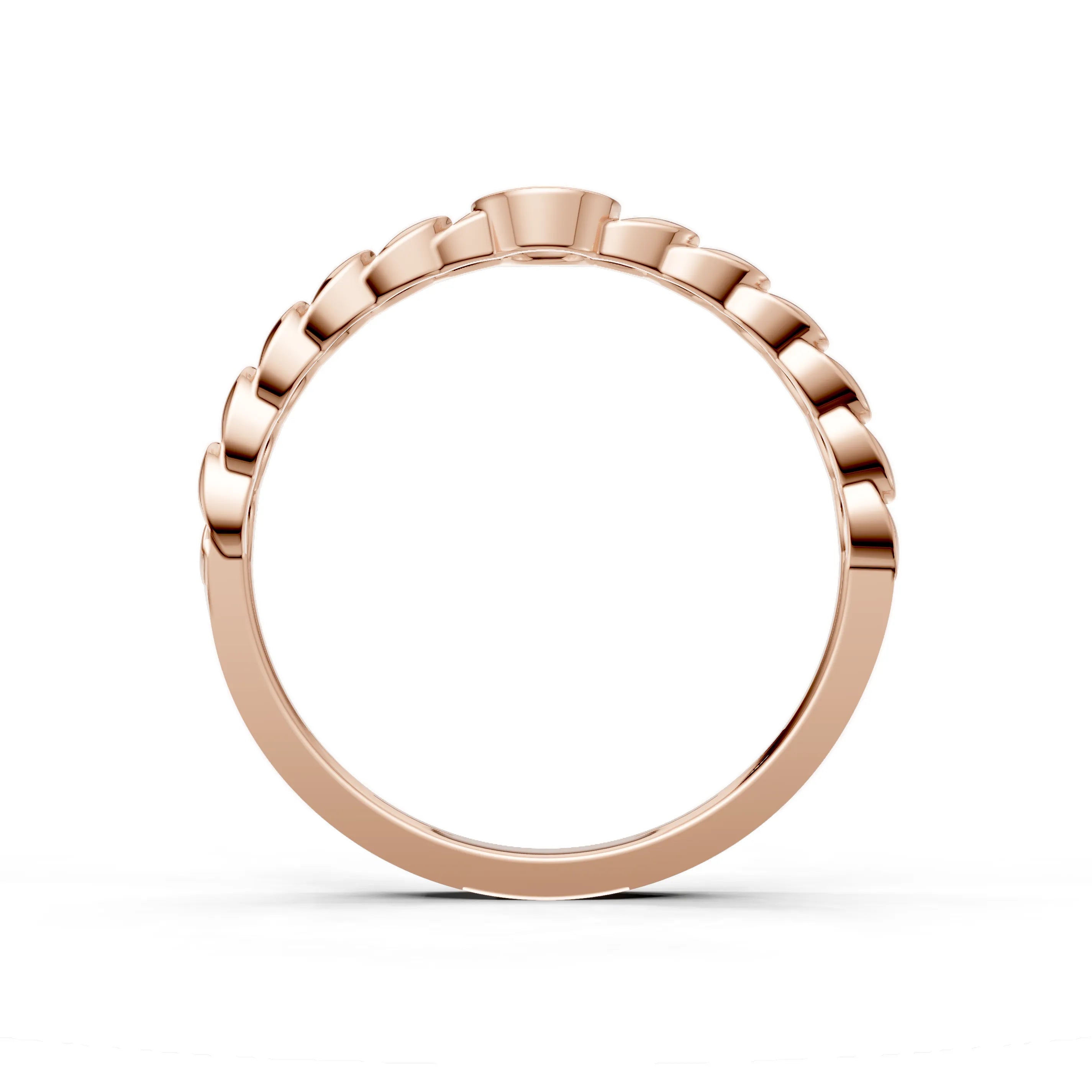 Pargold Solid Gold Luxe Twisted Band Emblem Ring -Rose_Static_Rose