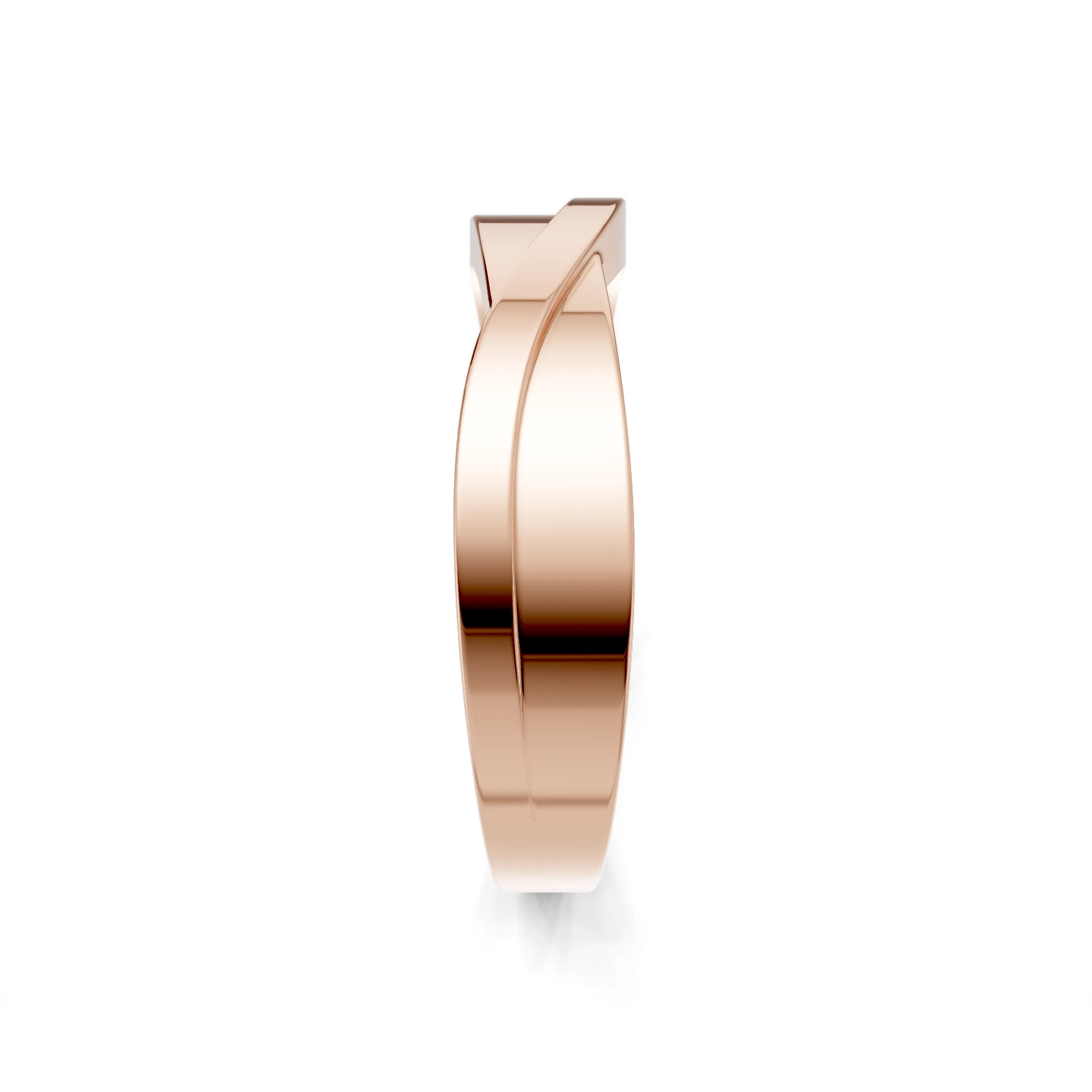 Pargold Solid Gold Modern Elegance Wave Band -Rose_Static_Rose