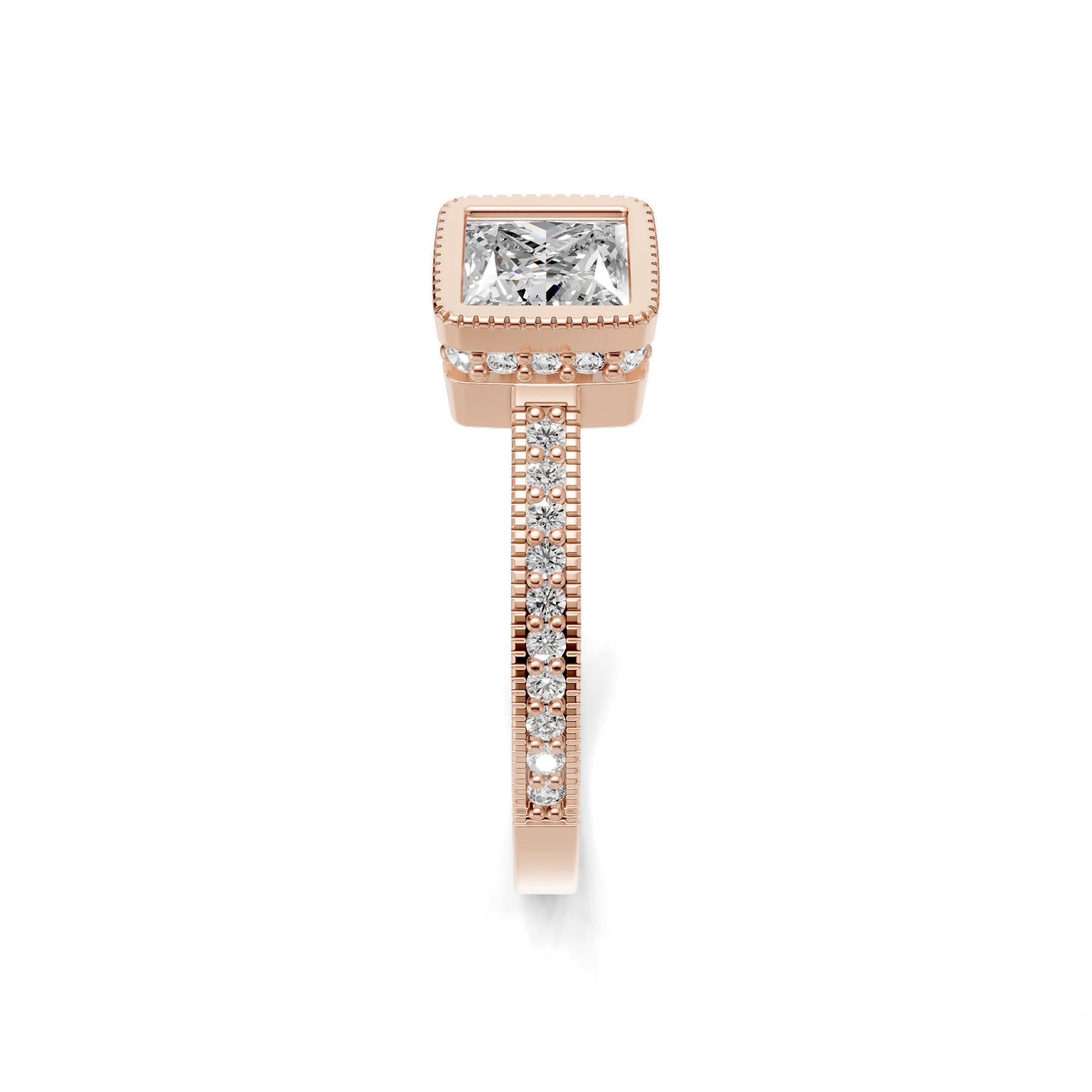 Pargold Solid Gold Elegant Oval Solitaire Ring -Rose_Diamond_Diamond_Static_Rose