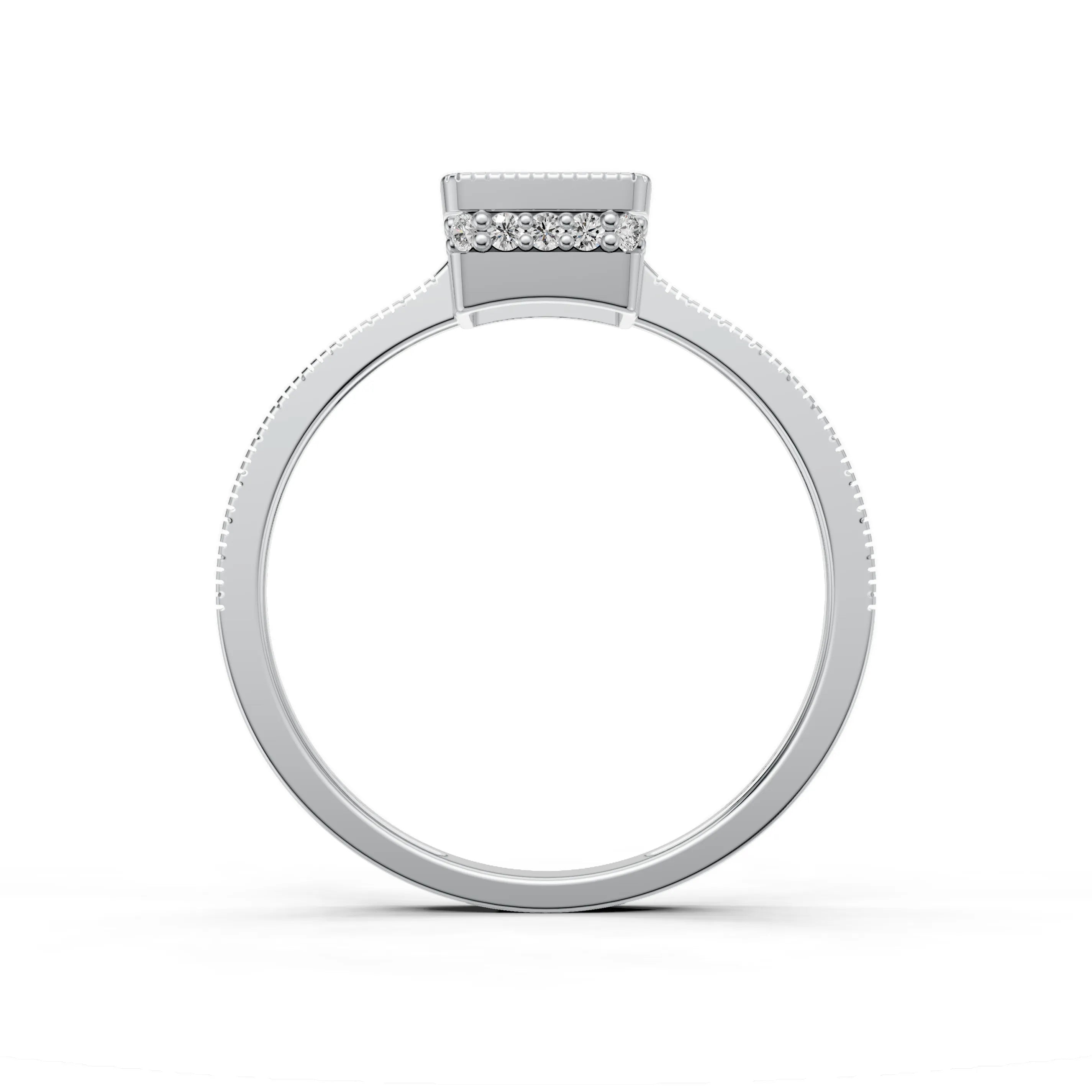 Pargold Solid Gold Elegant Oval Solitaire Ring -Silver_Diamond_Diamond_Static_Silver