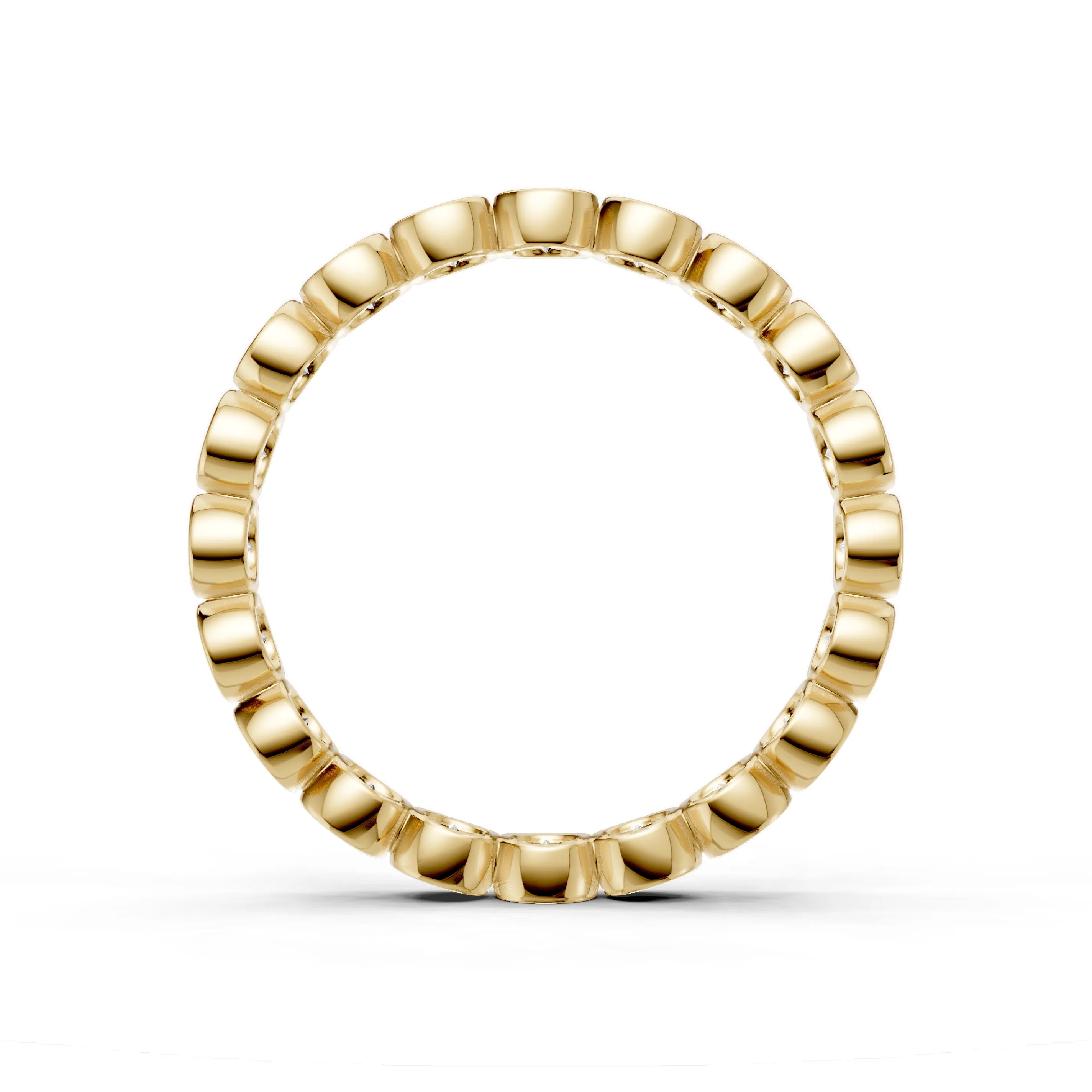 Pargold Solid Gold Geometric Bezel Set Eternity Ring -Gold_Diamond_Diamond_Static_Gold