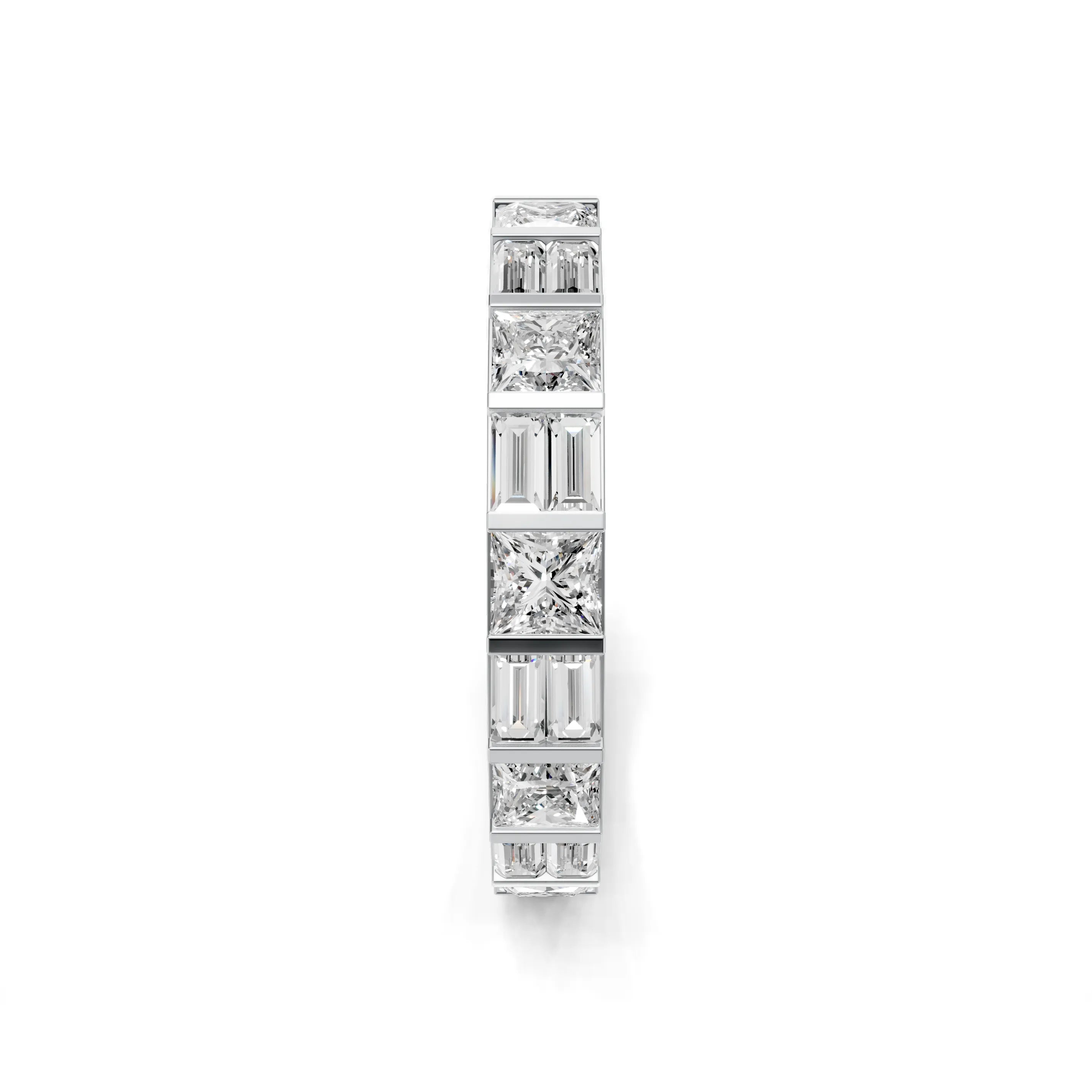 Pargold Solid Gold Princess Eternity Ring -Silver_Diamond_Diamond_Static_Silver